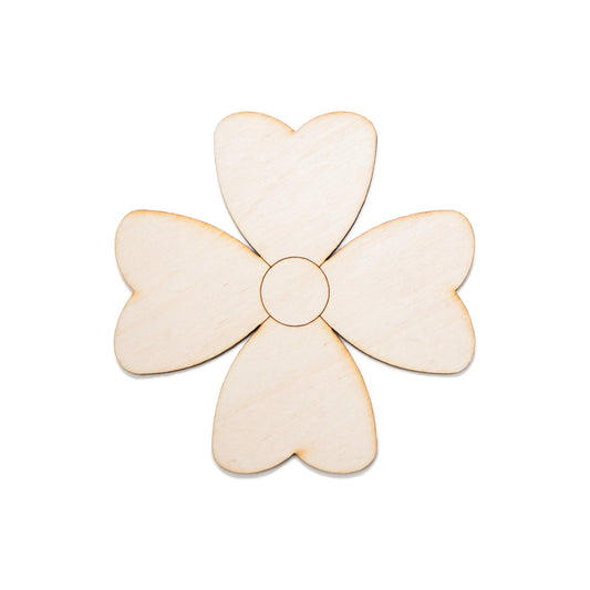 Violet Flower Wood Cutout - Laser Cut Unfinished Craft Shape - Multiple Sizes