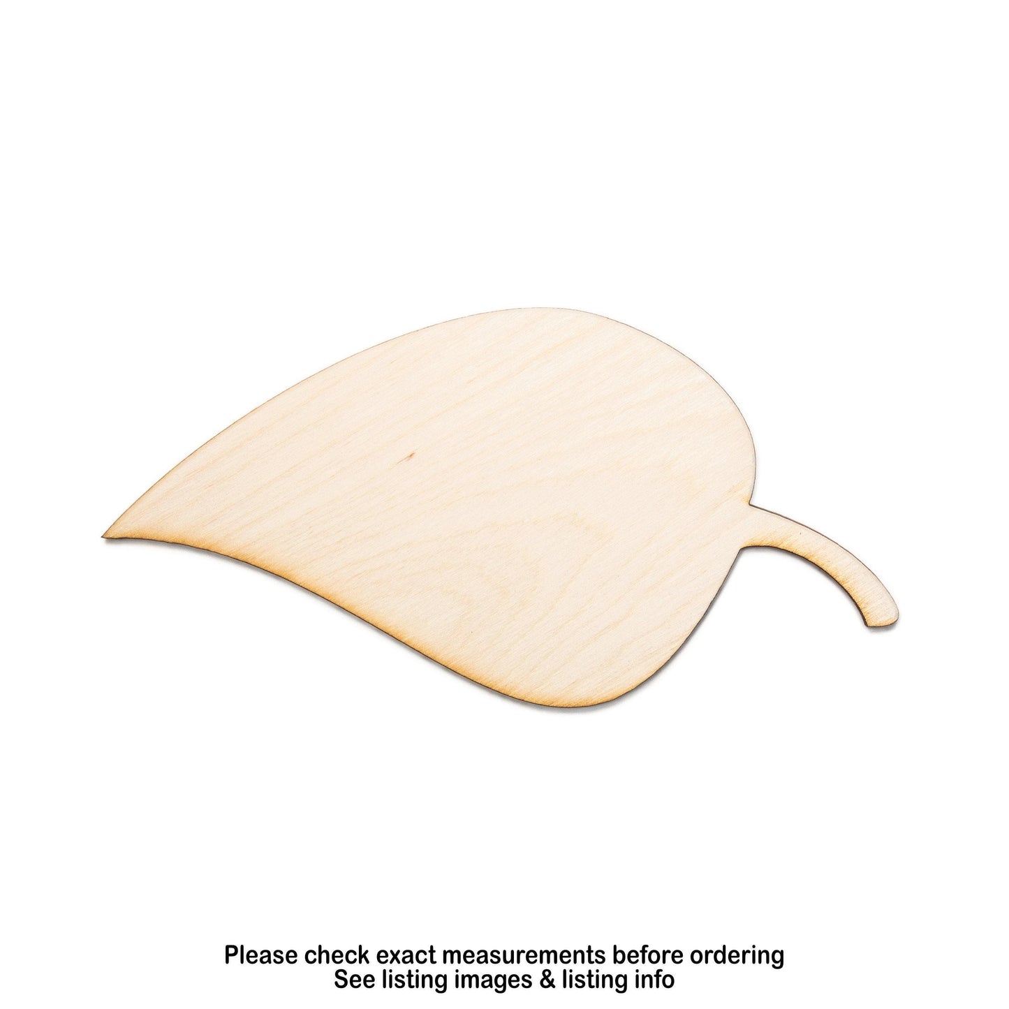 Leaf Wood Cutout - Laser Cut Unfinished Craft Shape - Multiple Sizes