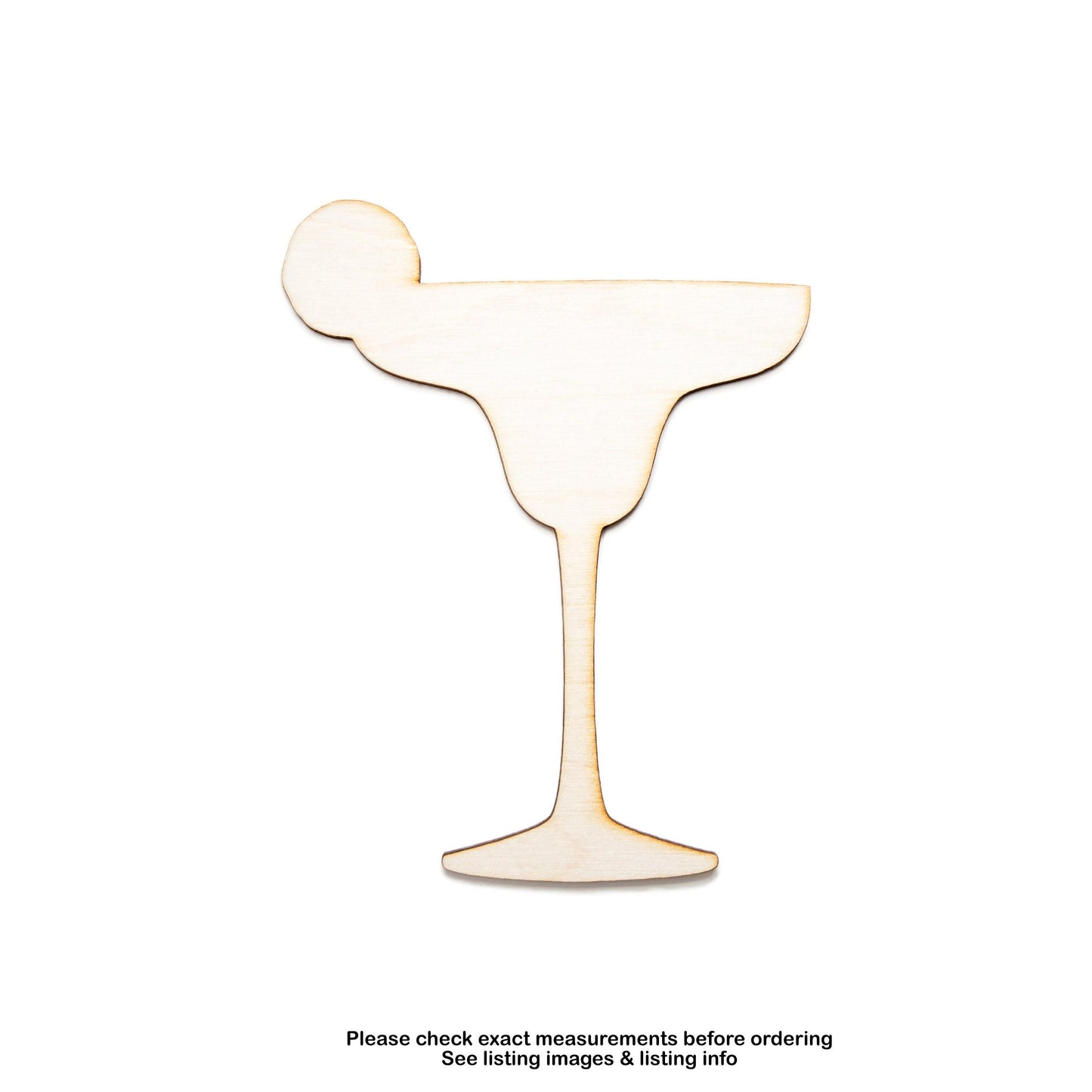 Margarita With Lime Blank Wood Cutout - Laser Cut Unfinished Craft Shape - Multiple Sizes