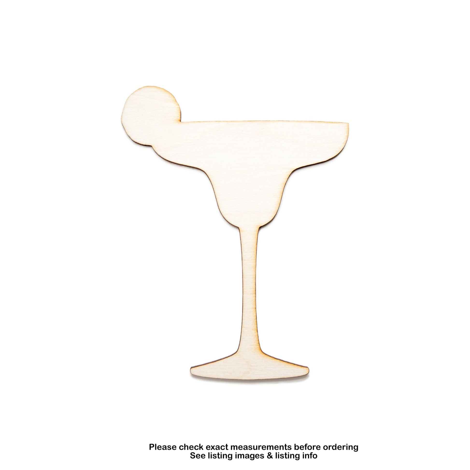 Margarita With Lime Blank Wood Cutout - Laser Cut Unfinished Craft Shape - Multiple Sizes