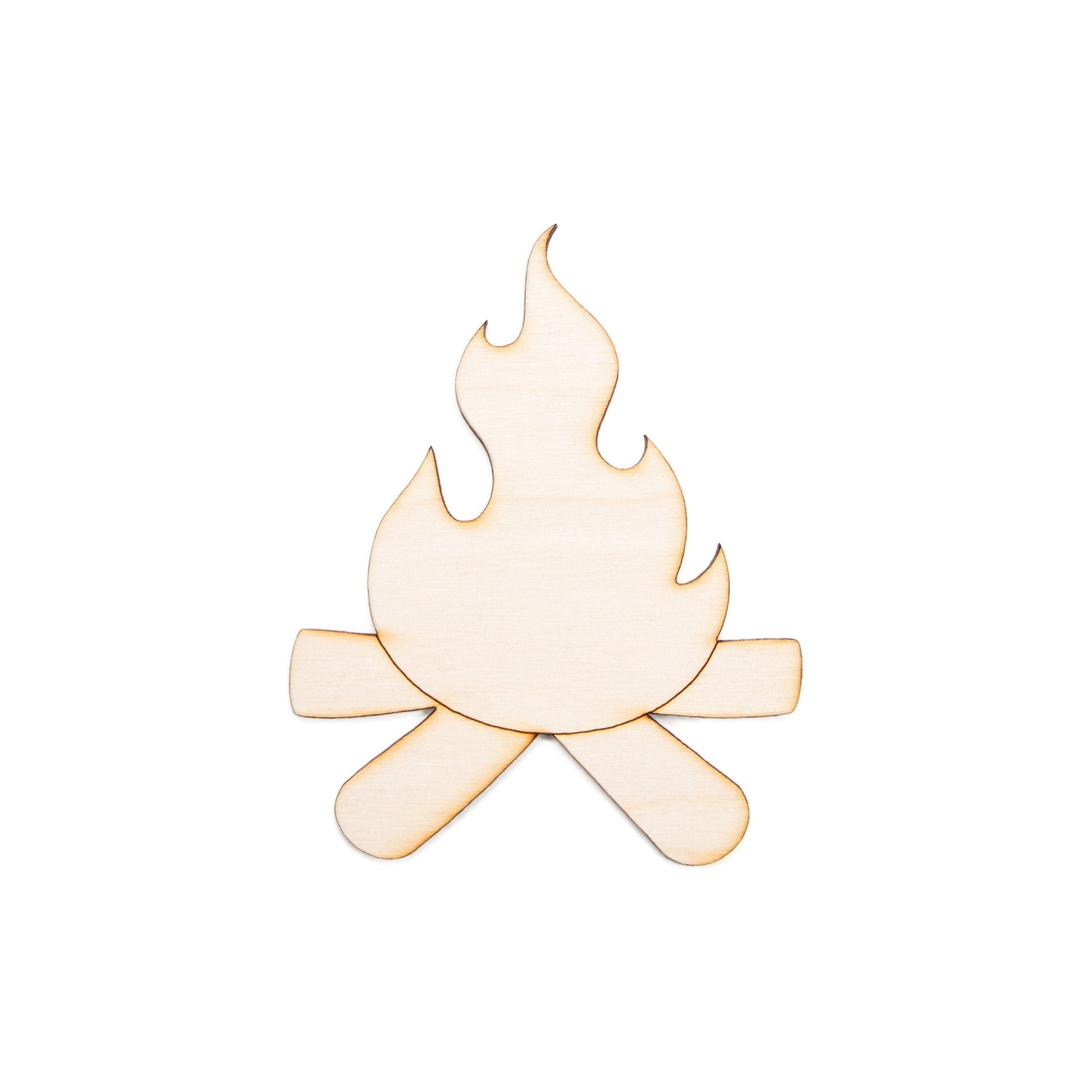 Campfire Blank Wood Cutout - Laser Cut Unfinished Craft Shape - Multiple Sizes