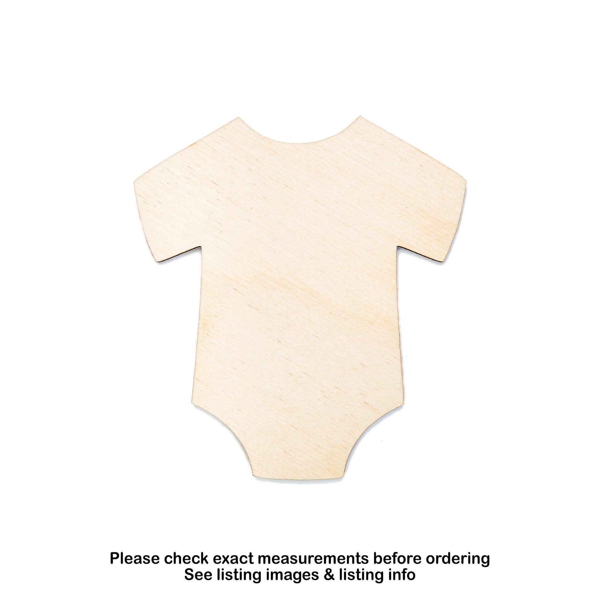Baby Bodysuit Blank Wood Cutout - Laser Cut Unfinished Craft Shape - Multiple Sizes