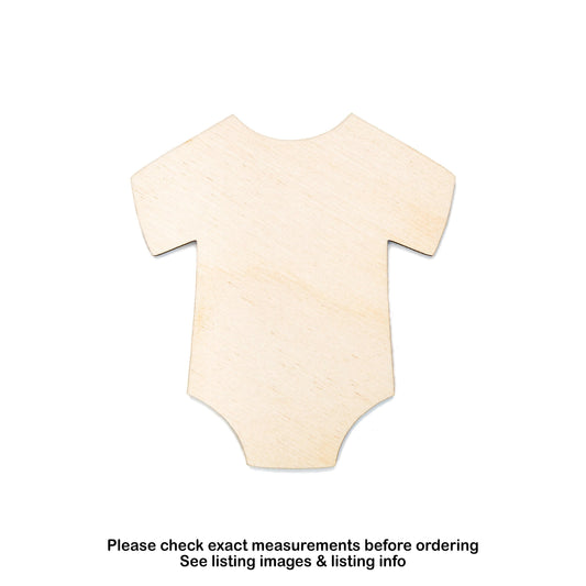 Baby Bodysuit Blank Wood Cutout - Laser Cut Unfinished Craft Shape - Multiple Sizes