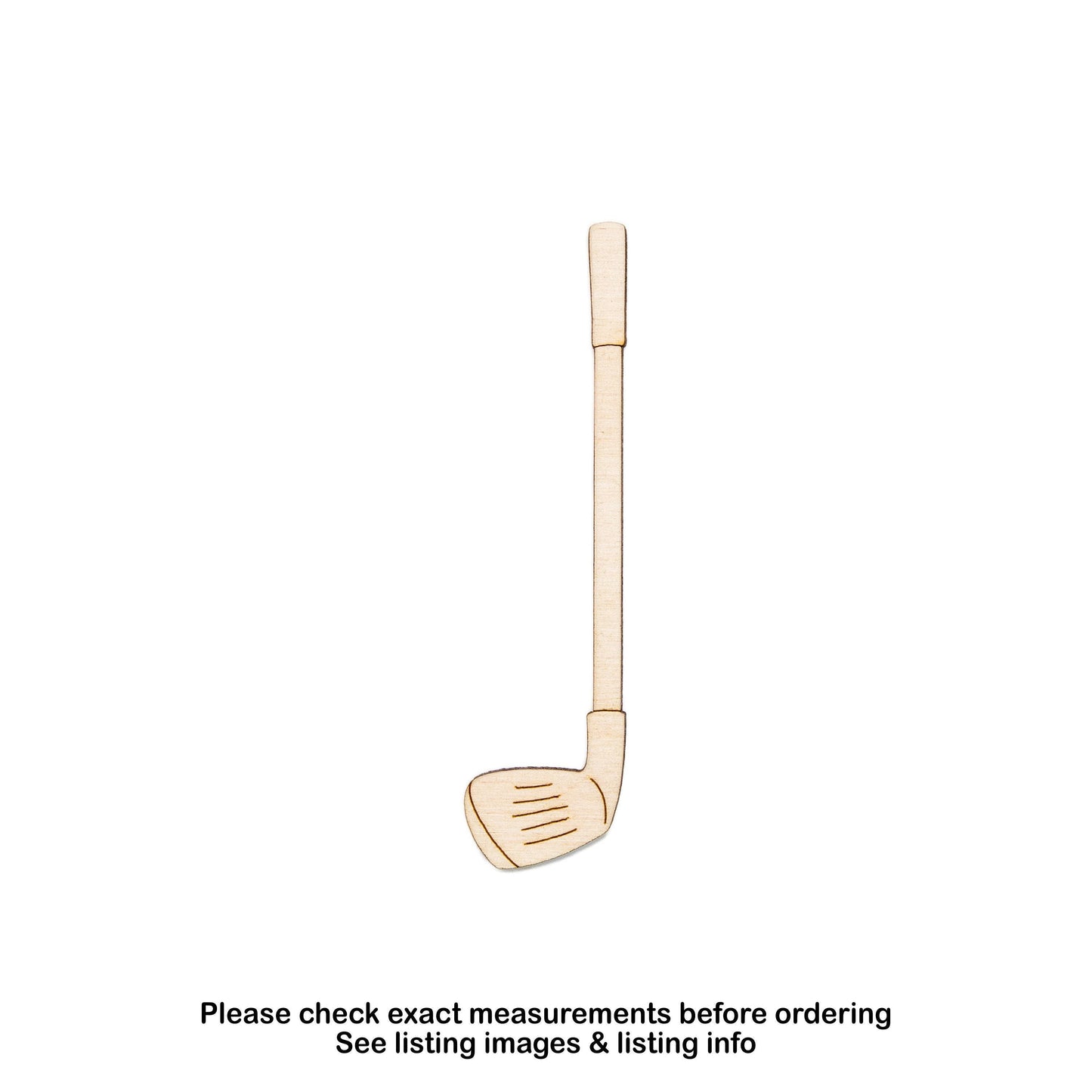 Golf Club Detailed Wood Cutout - Laser Cut Unfinished Craft Shape - Multiple Sizes