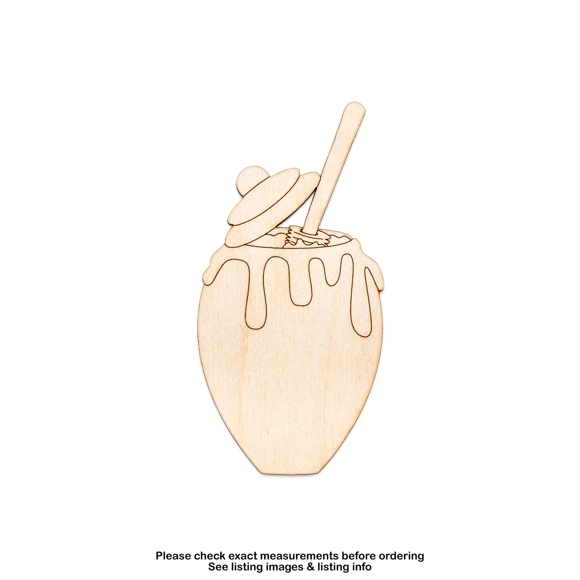 Open Honey Pot Wood Cutout - Laser Cut Unfinished Craft Shape - Multiple Sizes