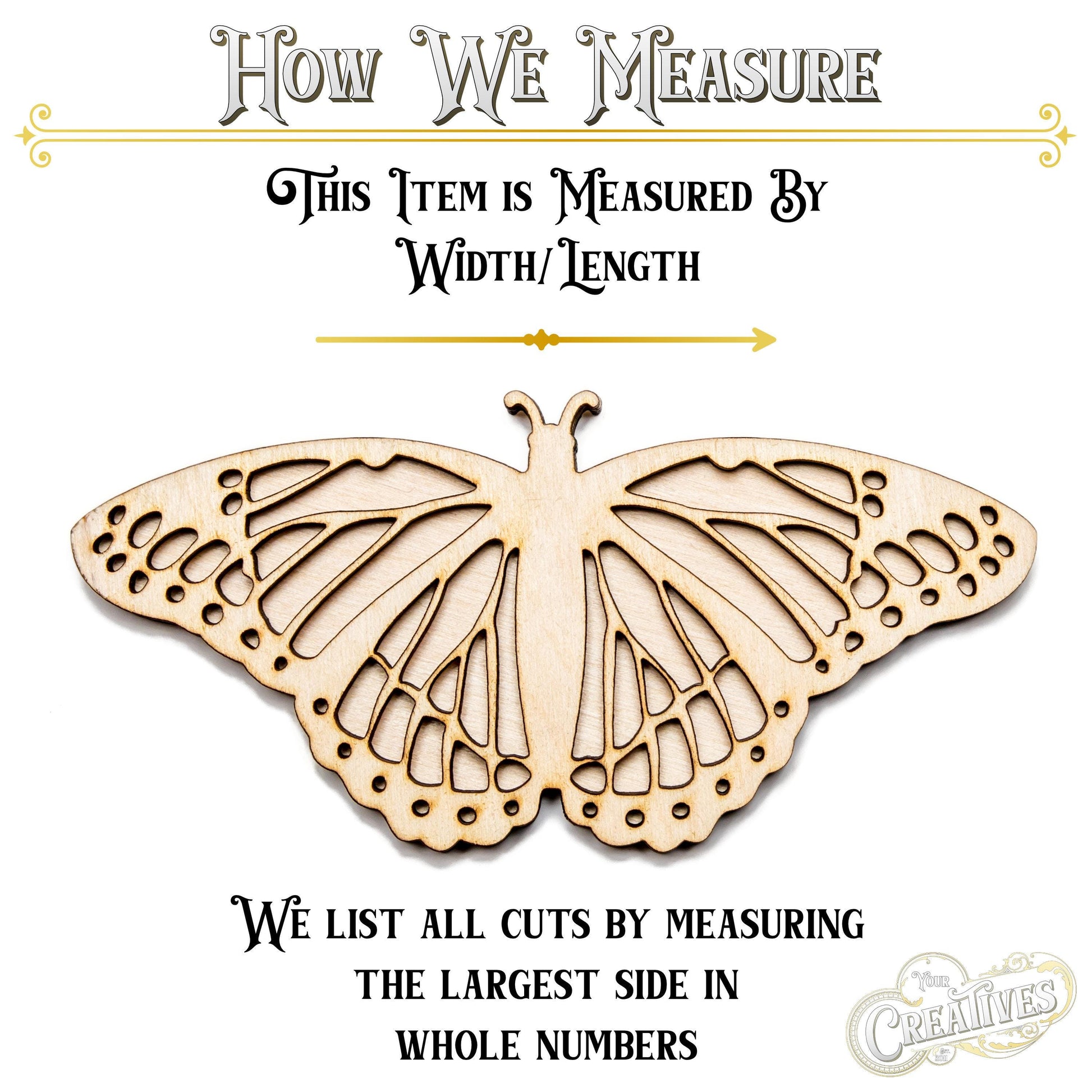 Monarch Butterfly Two Layer Wood Cutout - Laser Cut Unfinished Craft Shape - Multiple Sizes