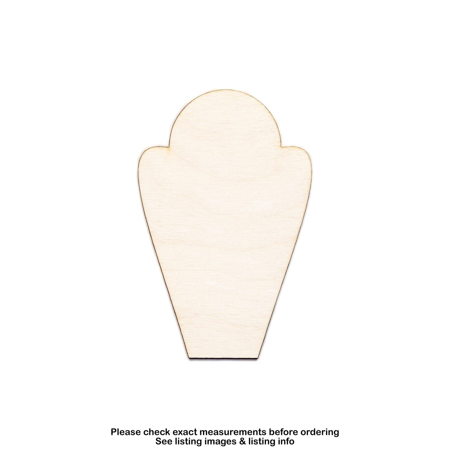 Rounded Tombstone With Shoulders Blank Wood Cutout - Laser Cut Unfinished Craft Shape - Multiple Sizes