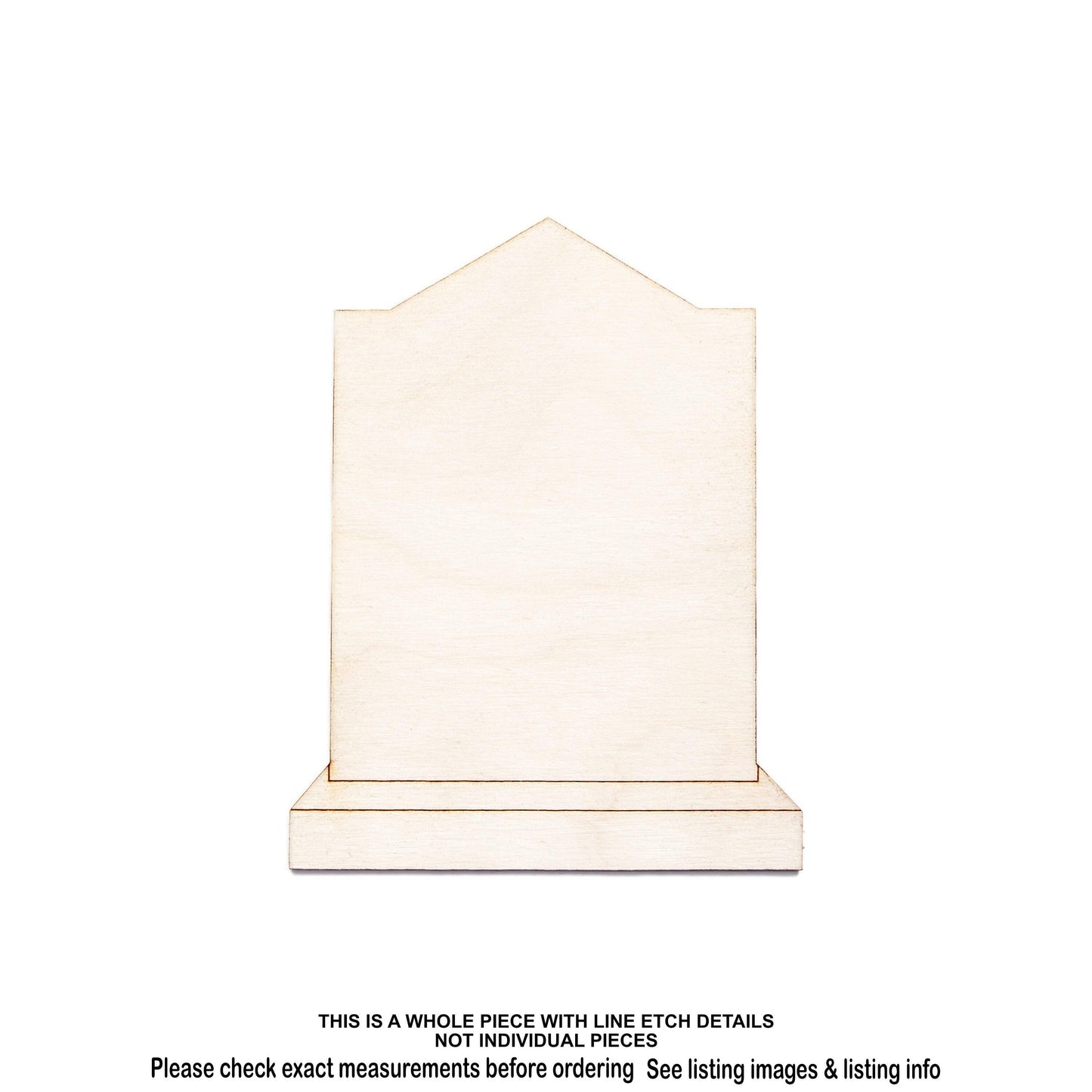 Peon Top Tombstone Wood Cutout - Laser Cut Unfinished Craft Shape - Multiple Sizes