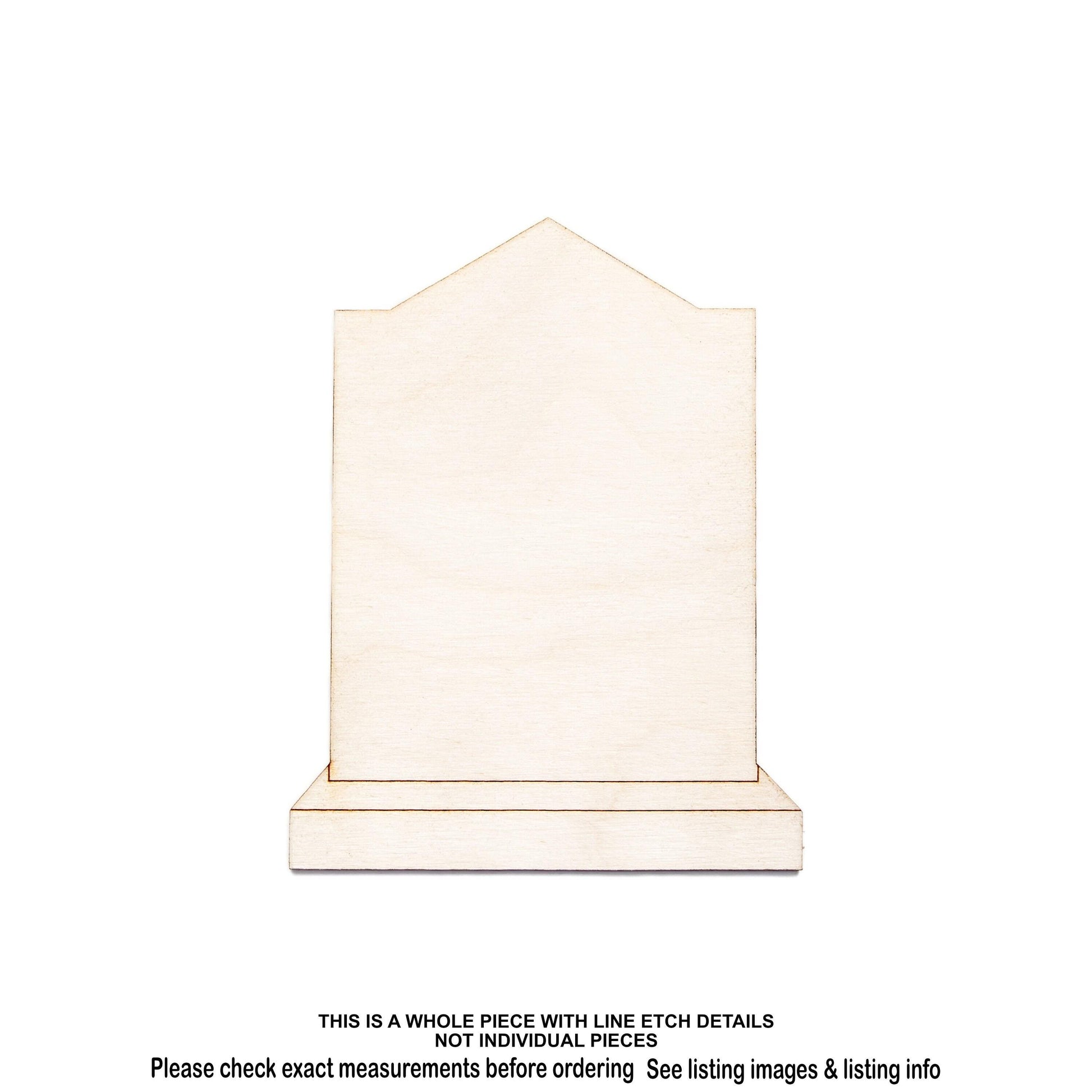 Peon Top Tombstone Wood Cutout - Laser Cut Unfinished Craft Shape - Multiple Sizes