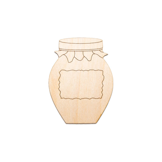 Honey Jar Wood Cutout - Laser Cut Unfinished Craft Shape - Multiple Sizes