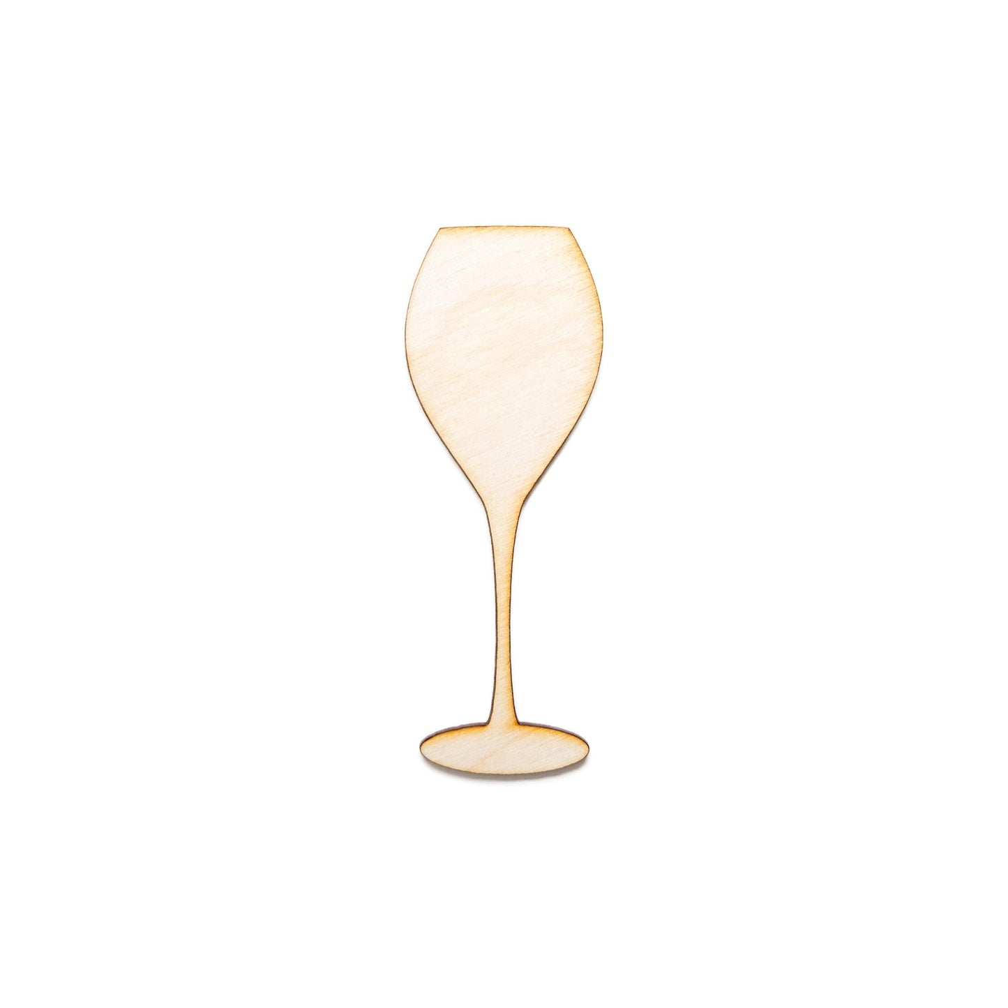 Round Base Wine Glass Wood Cutout - Laser Cut Unfinished Craft Shape - Multiple Sizes