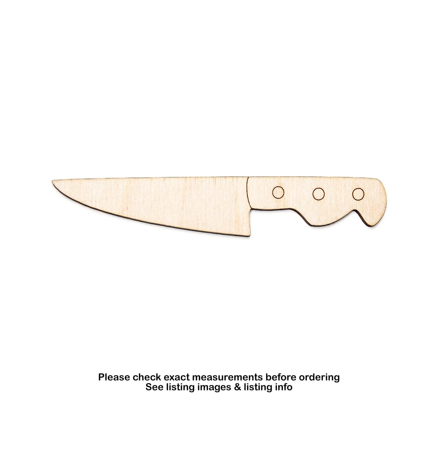 Kitchen Knife Wood Cutout - Laser Cut Unfinished Craft Shape - Multiple Sizes