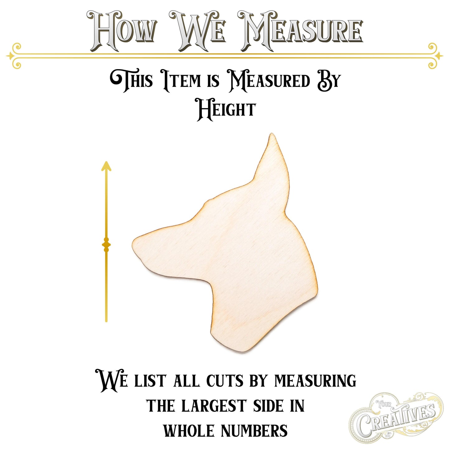 Dog Side Profile Blank Wood Cutout - Laser Cut Unfinished Craft Shape - Multiple Sizes