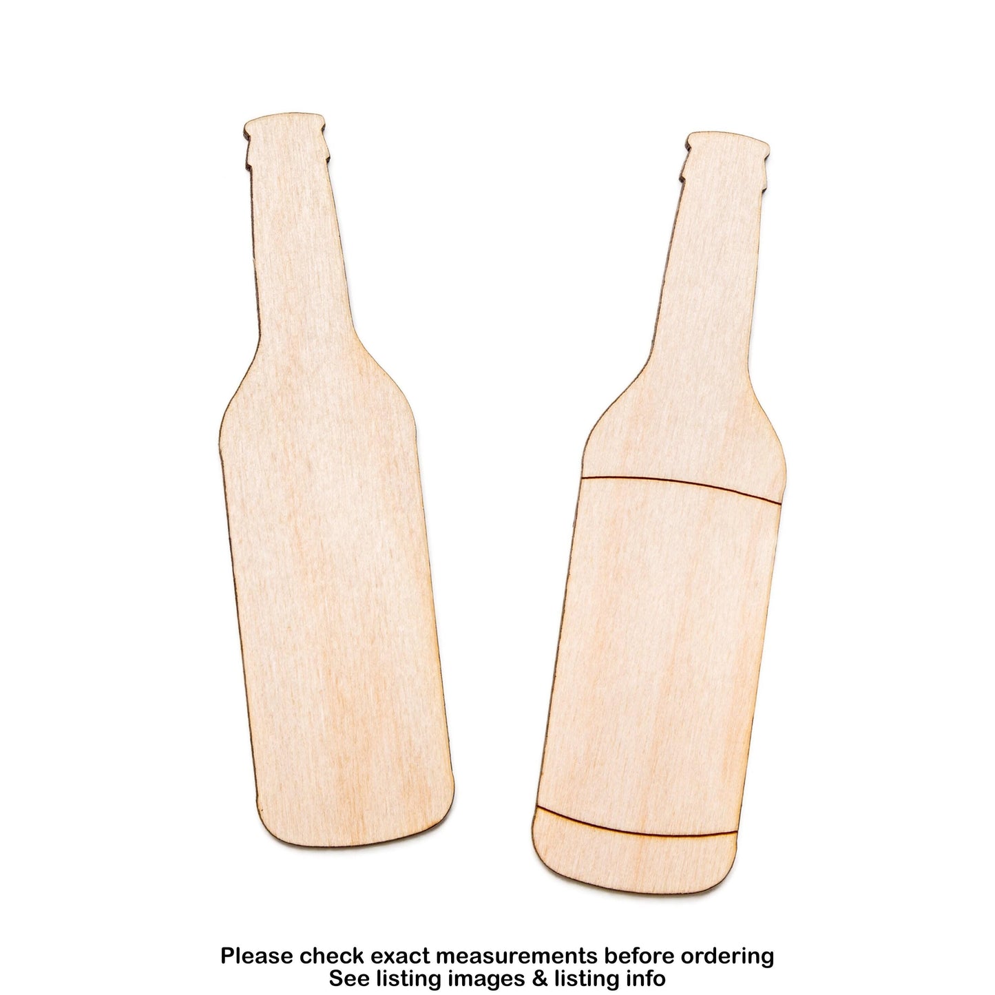 Beer Bottle Wood Cutout - Laser Cut Unfinished Craft Shape - Multiple Sizes