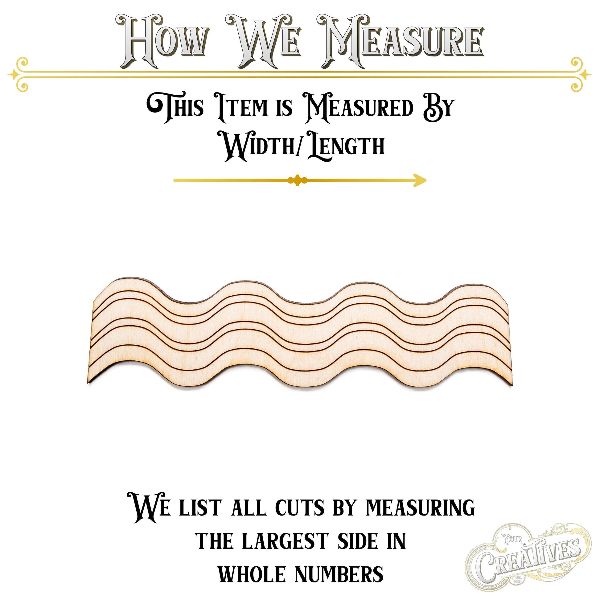Bacon Strip Detailed Wood Cutout - Laser Cut Unfinished Craft Shape - Multiple Sizes