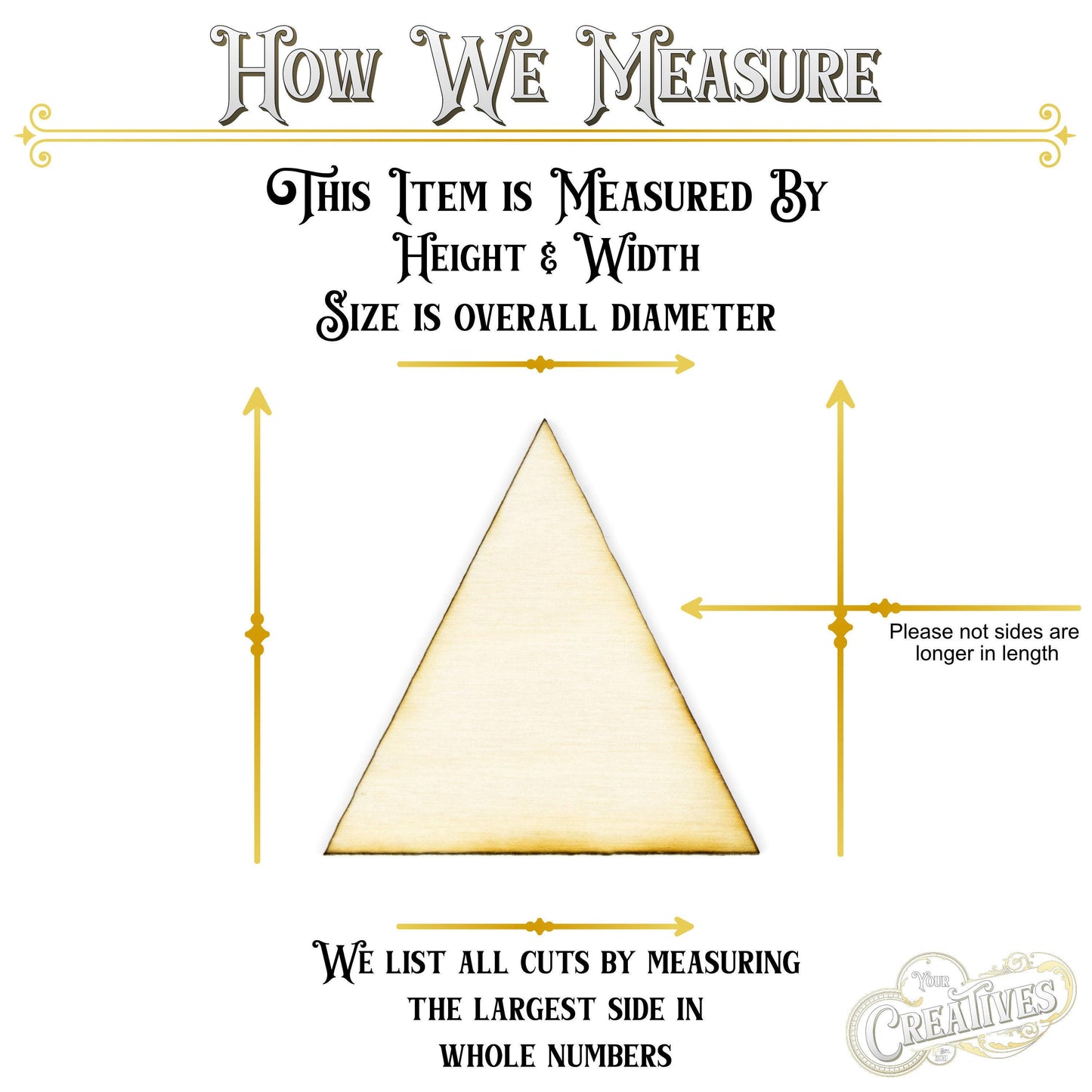 Triangle Blank Wood Cutout - Laser Cut Unfinished Craft Shape - Multiple Sizes