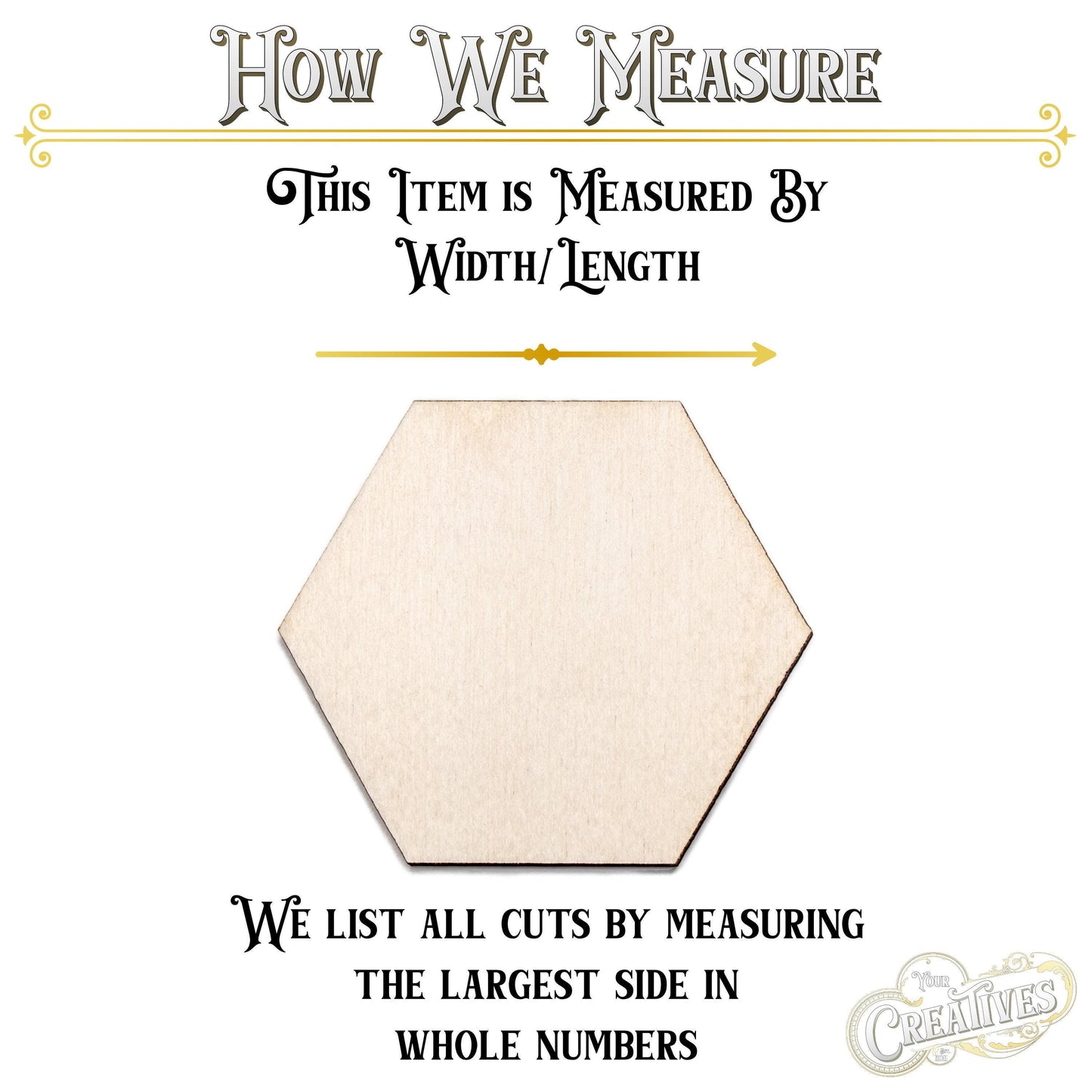 Hexagon Shape Blank Wood Cutout - Laser Cut Unfinished Craft Shape - Multiple Sizes