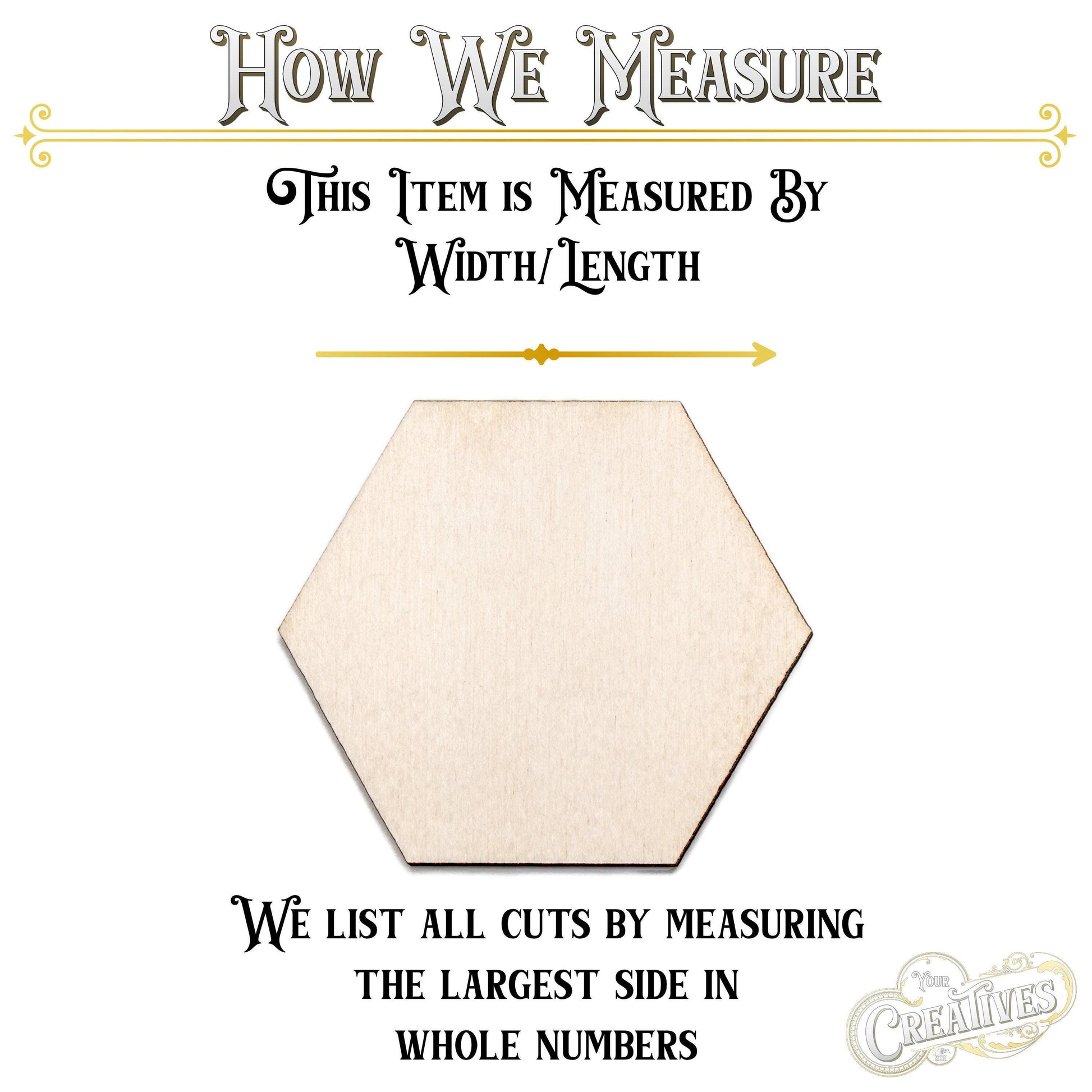 Hexagon Shape Blank Wood Cutout - Laser Cut Unfinished Craft Shape - Multiple Sizes