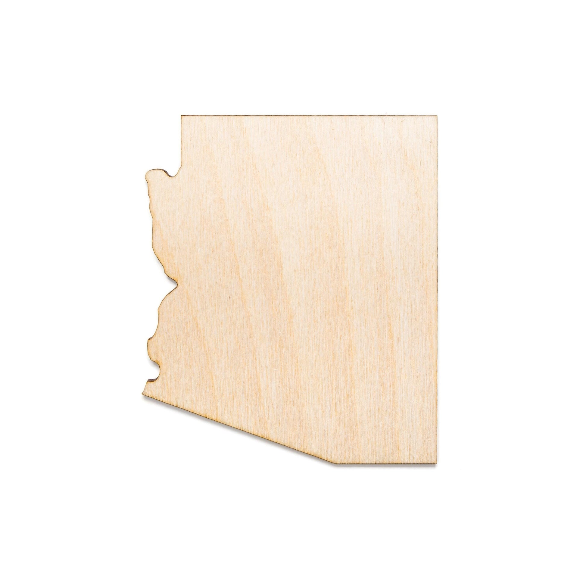 Arizona State Wood Cutout - Laser Cut Unfinished Craft Shape - Multiple Sizes