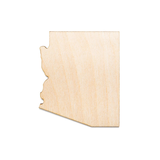 Arizona State Wood Cutout - Laser Cut Unfinished Craft Shape - Multiple Sizes