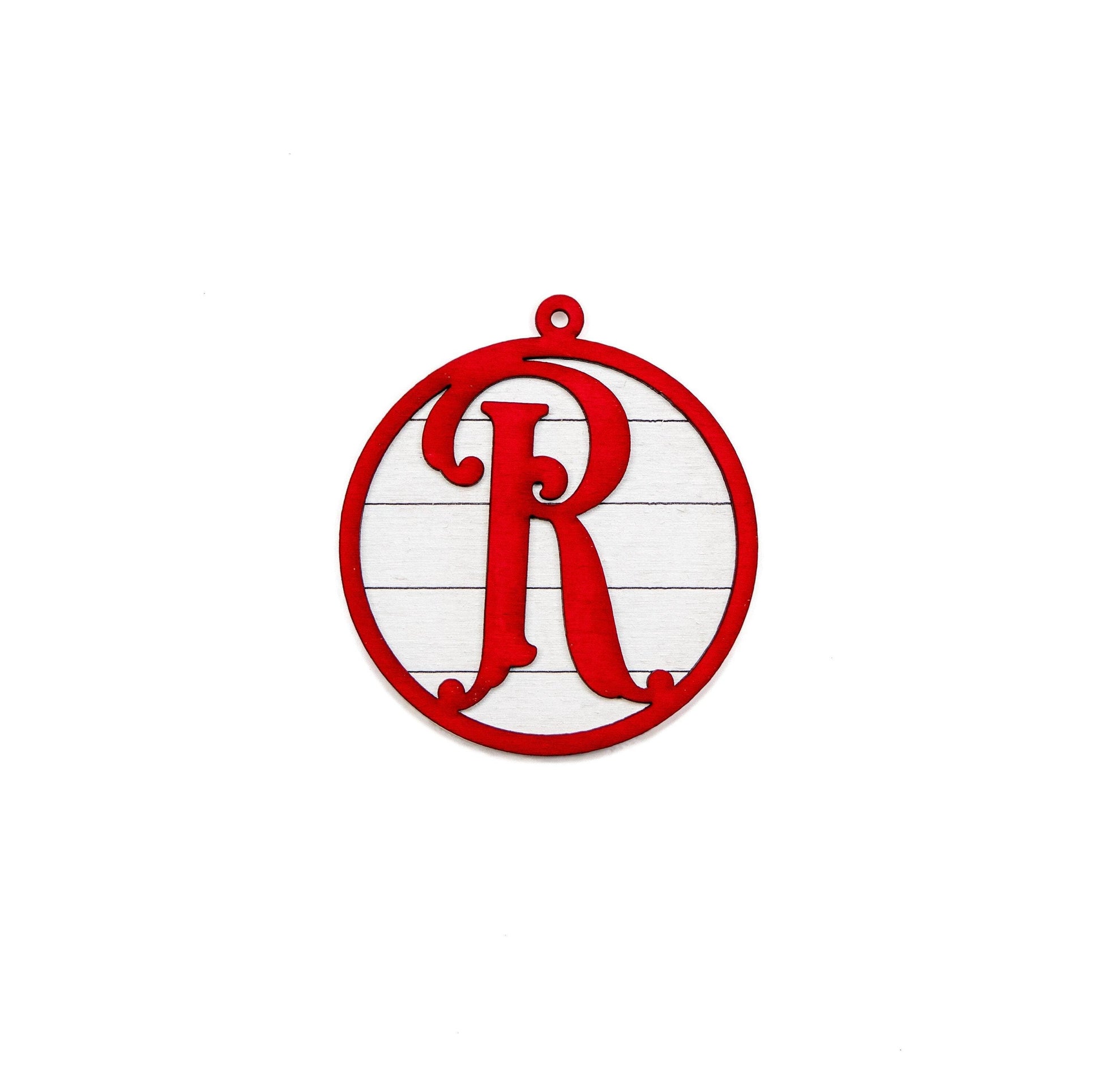 Custom Monogram Painted Layered Wood Ornament - Laser Cut Personalized Holiday Craft Shape
