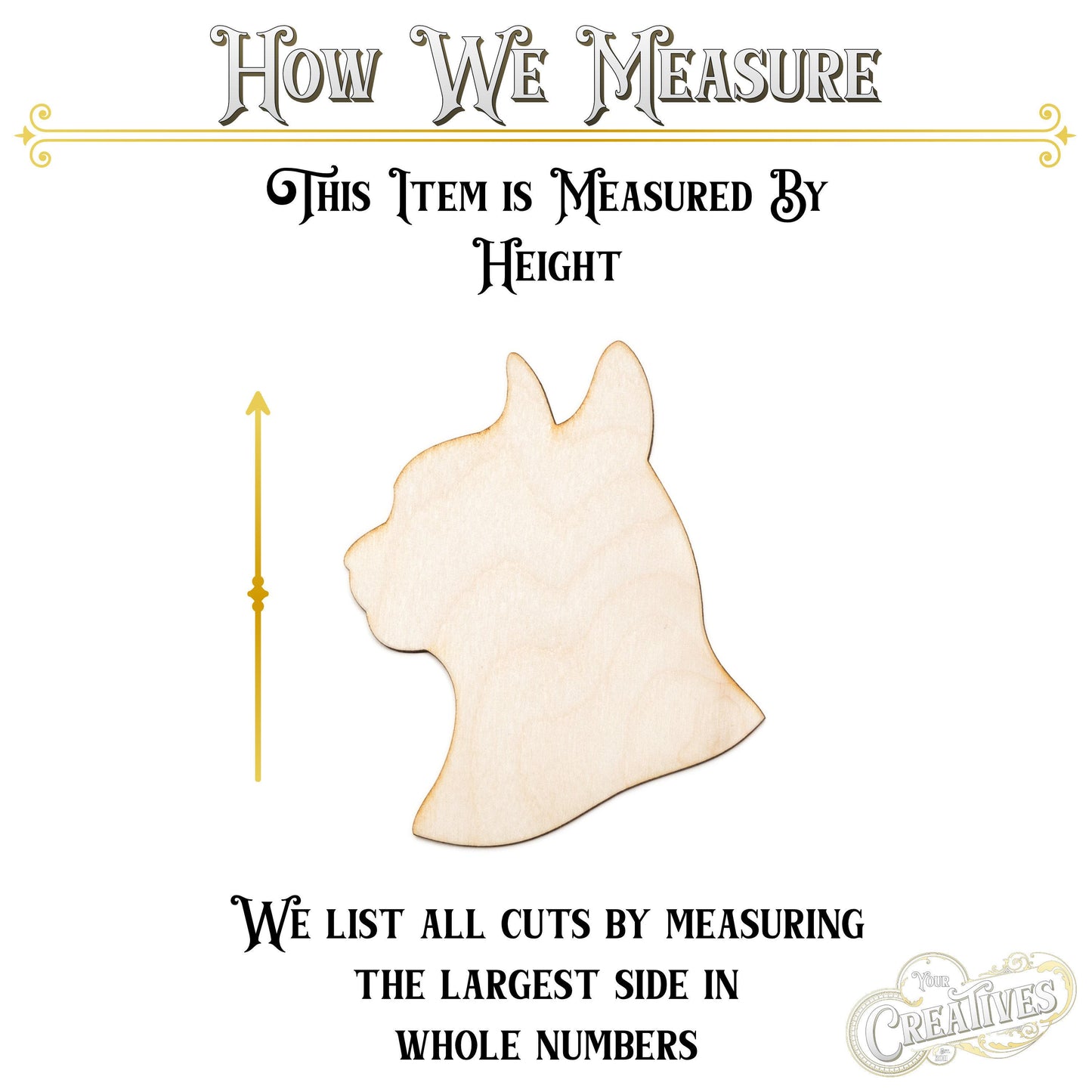 Cat Portrait Blank Wood Cutout - Laser Cut Unfinished Craft Shape - Multiple Sizes