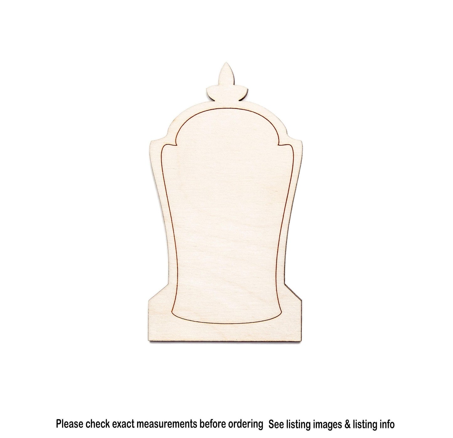 Tombstone Wood Cutout - Laser Cut Unfinished Craft Shape - Multiple Sizes