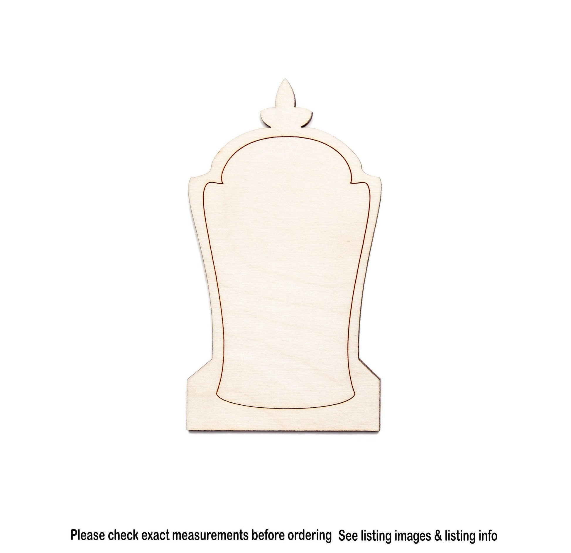 Tombstone Wood Cutout - Laser Cut Unfinished Craft Shape - Multiple Sizes