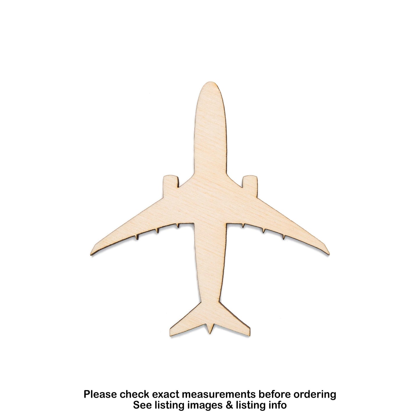 Airliner Blank Wood Cutout - Laser Cut Unfinished Craft Shape - Multiple Sizes