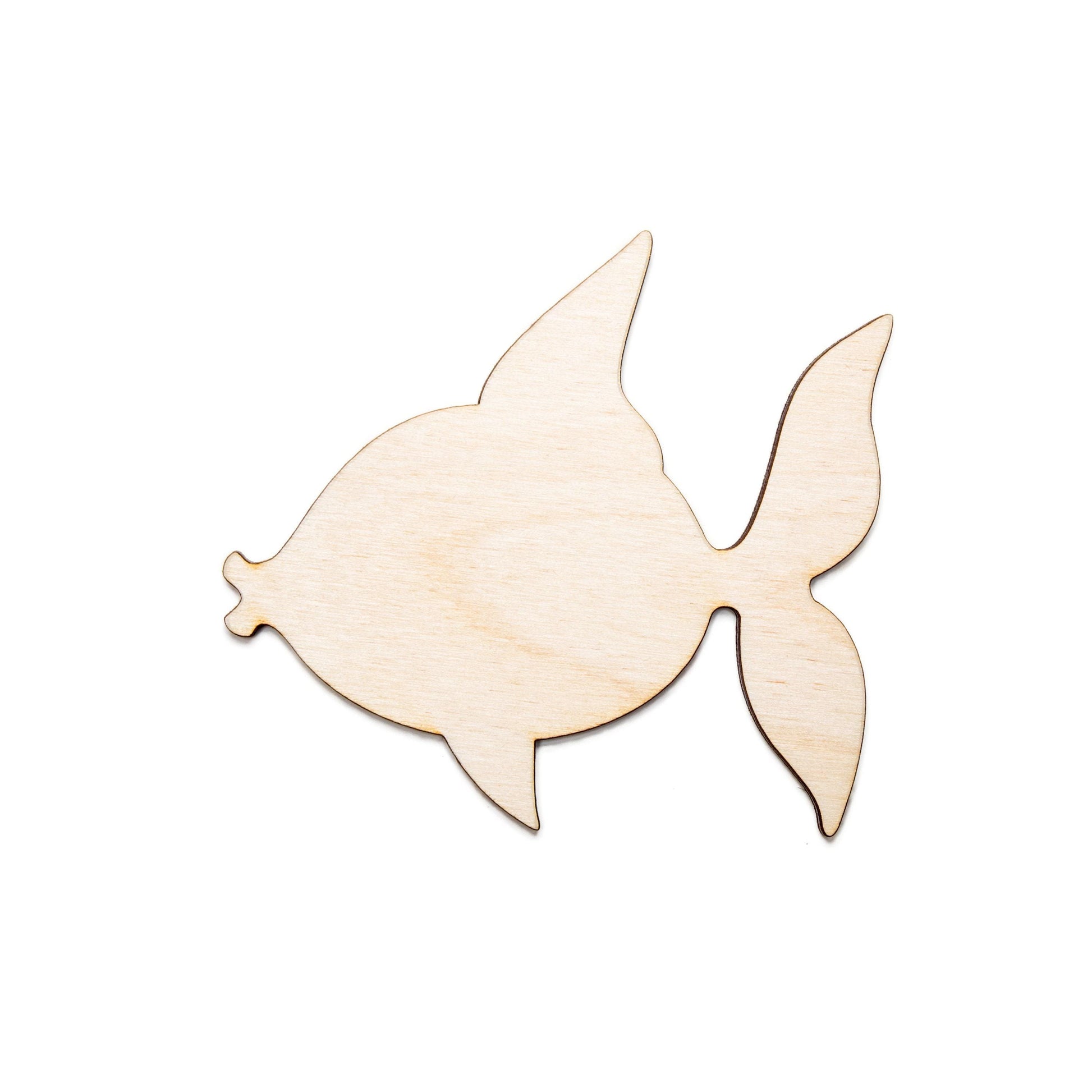 Angel Fish Blank Wood Cutout - Laser Cut Unfinished Craft Shape - Multiple Sizes