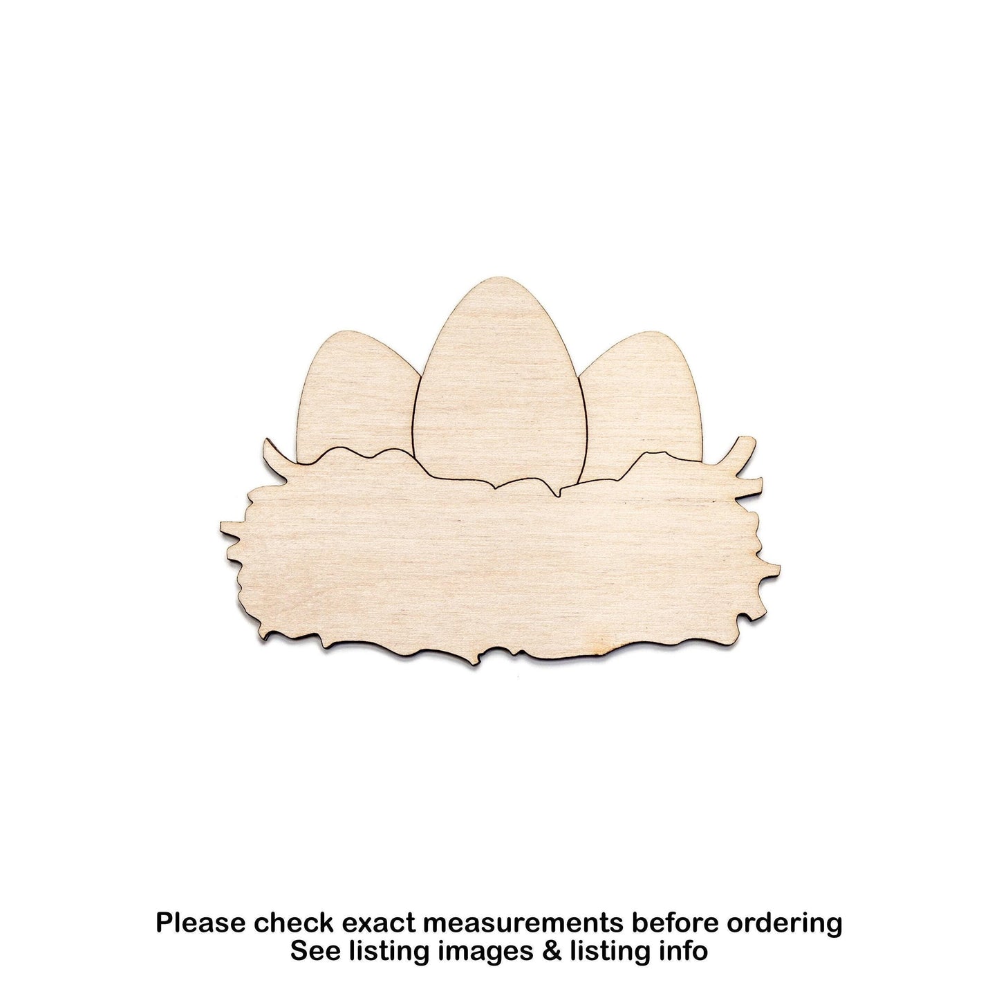 Birds Nest Wood Cutout - Laser Cut Unfinished Craft Shape - Multiple Sizes