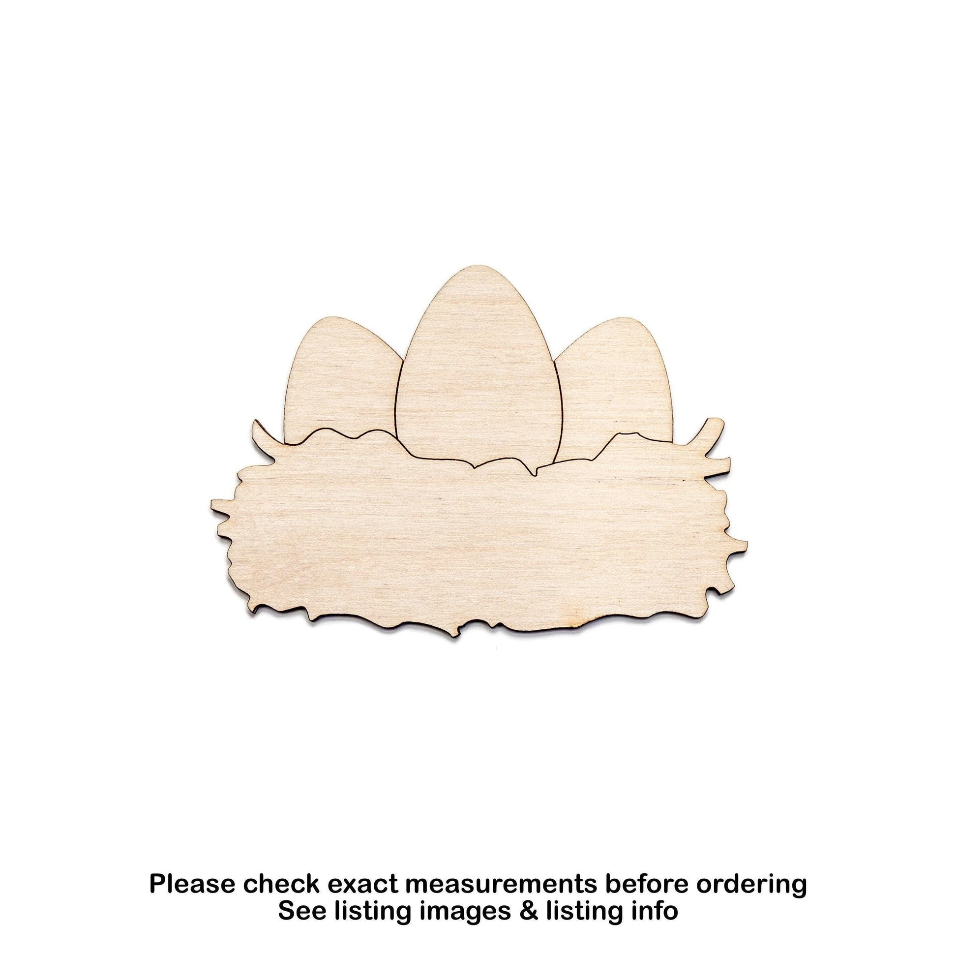 Birds Nest Wood Cutout - Laser Cut Unfinished Craft Shape - Multiple Sizes