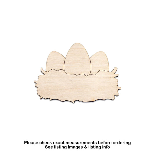 Birds Nest Wood Cutout - Laser Cut Unfinished Craft Shape - Multiple Sizes