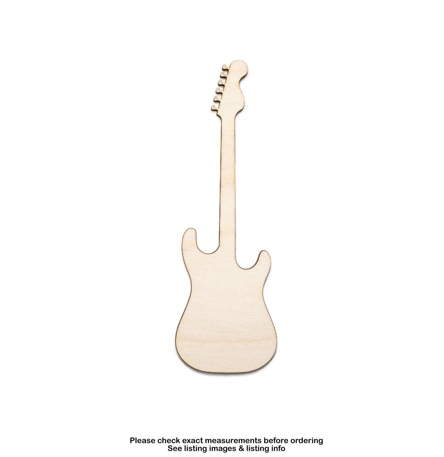 Electric Guitar Blank Wood Cutout - Laser Cut Unfinished Craft Shape - Multiple Sizes