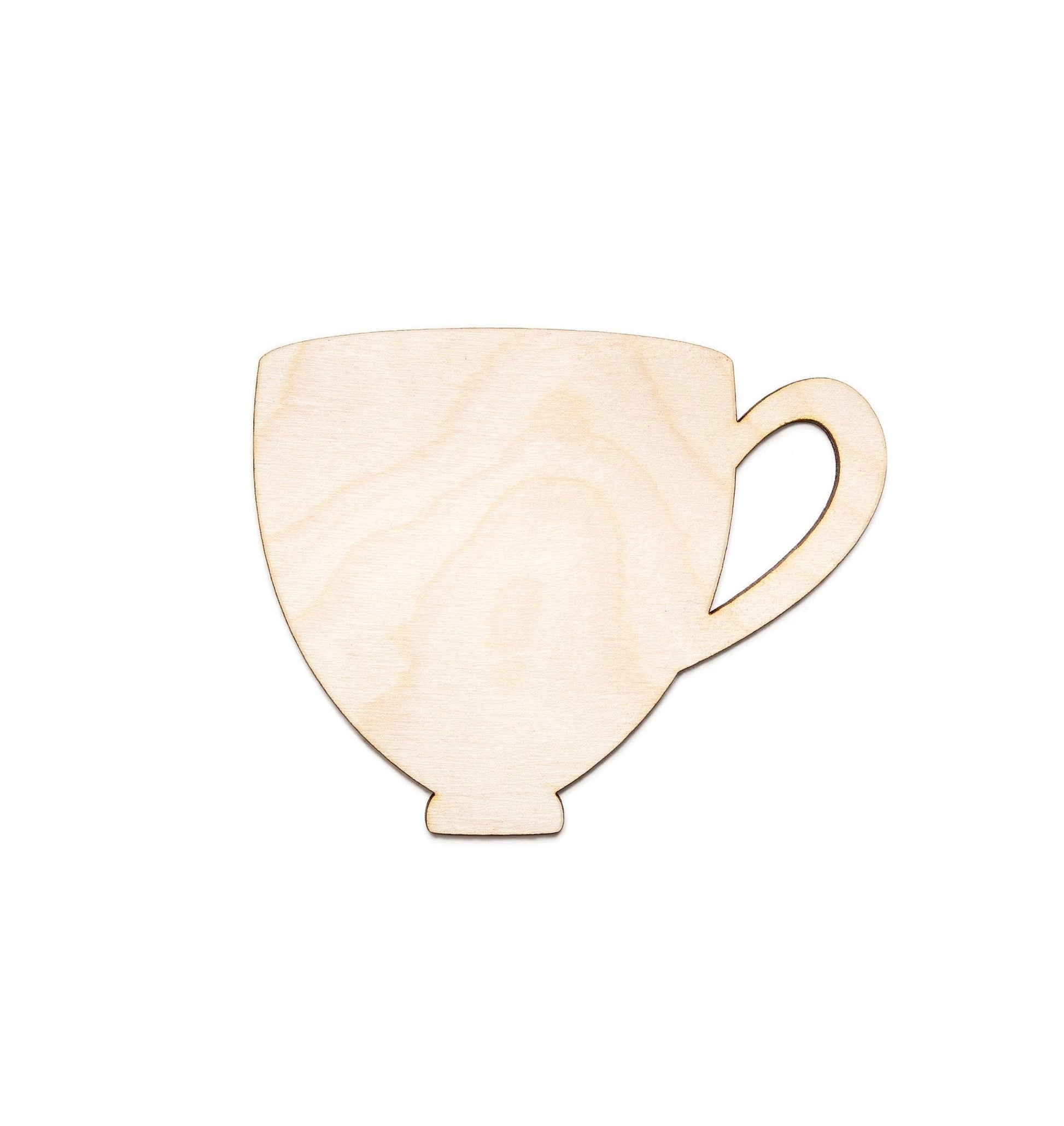 Tea Cup Blank Wood Cutout - Laser Cut Unfinished Craft Shape - Multiple Sizes