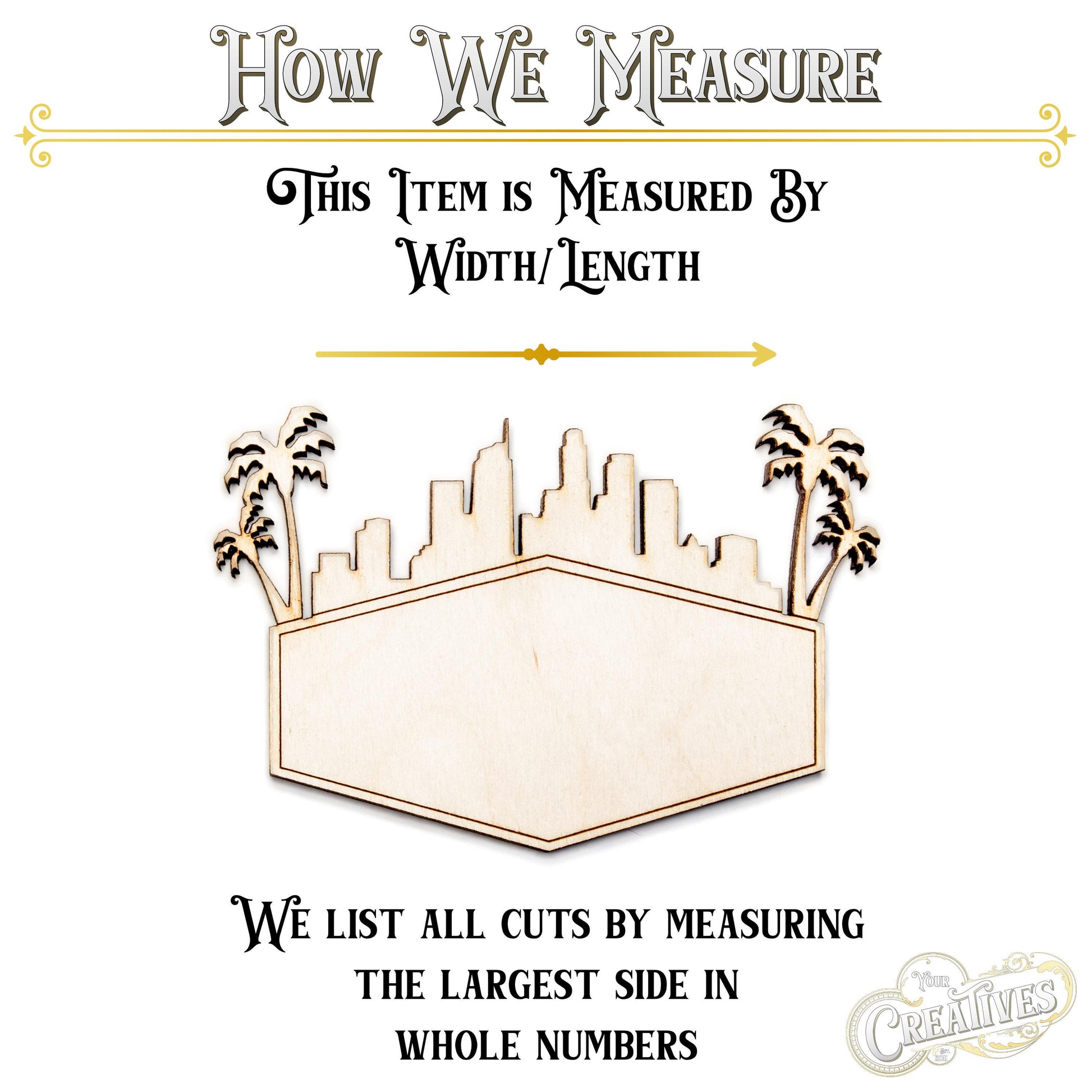 Los Angeles Sign Wood Cutout - Laser Cut Unfinished Craft Shape - Multiple Sizes