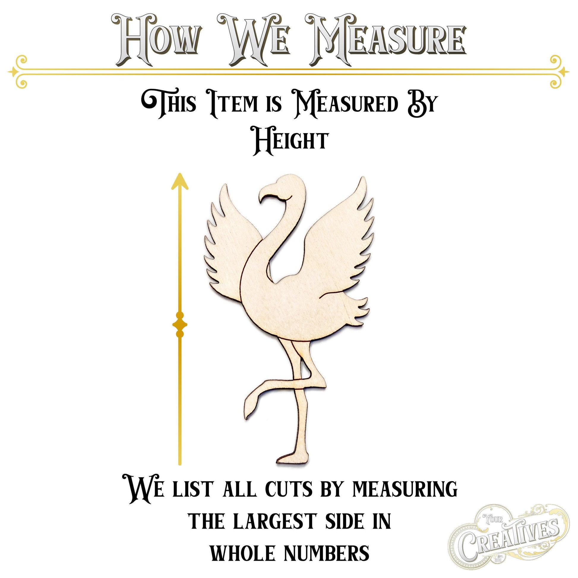 Dancing Flamingo Wood Cutout - Laser Cut Unfinished Craft Shape - Multiple Sizes