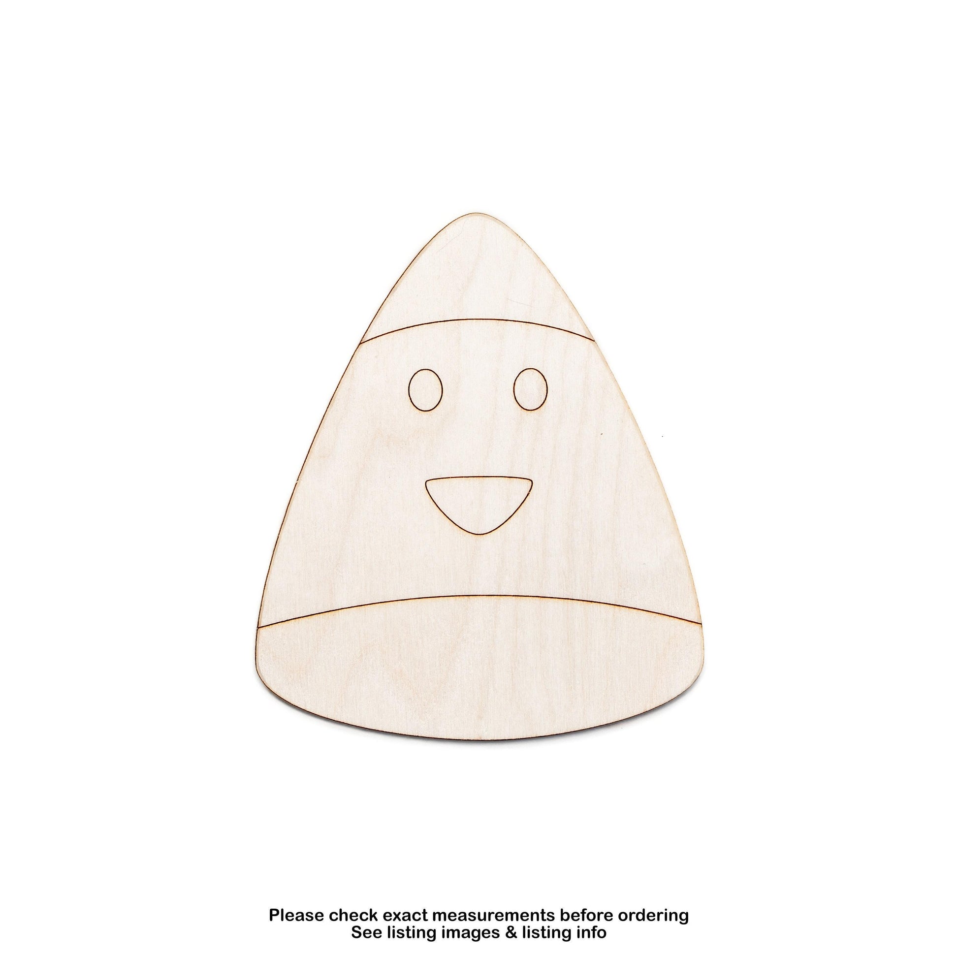 Cute Candy Corn Detailed Wood Cutout - Laser Cut Unfinished Craft Shape - Multiple Sizes