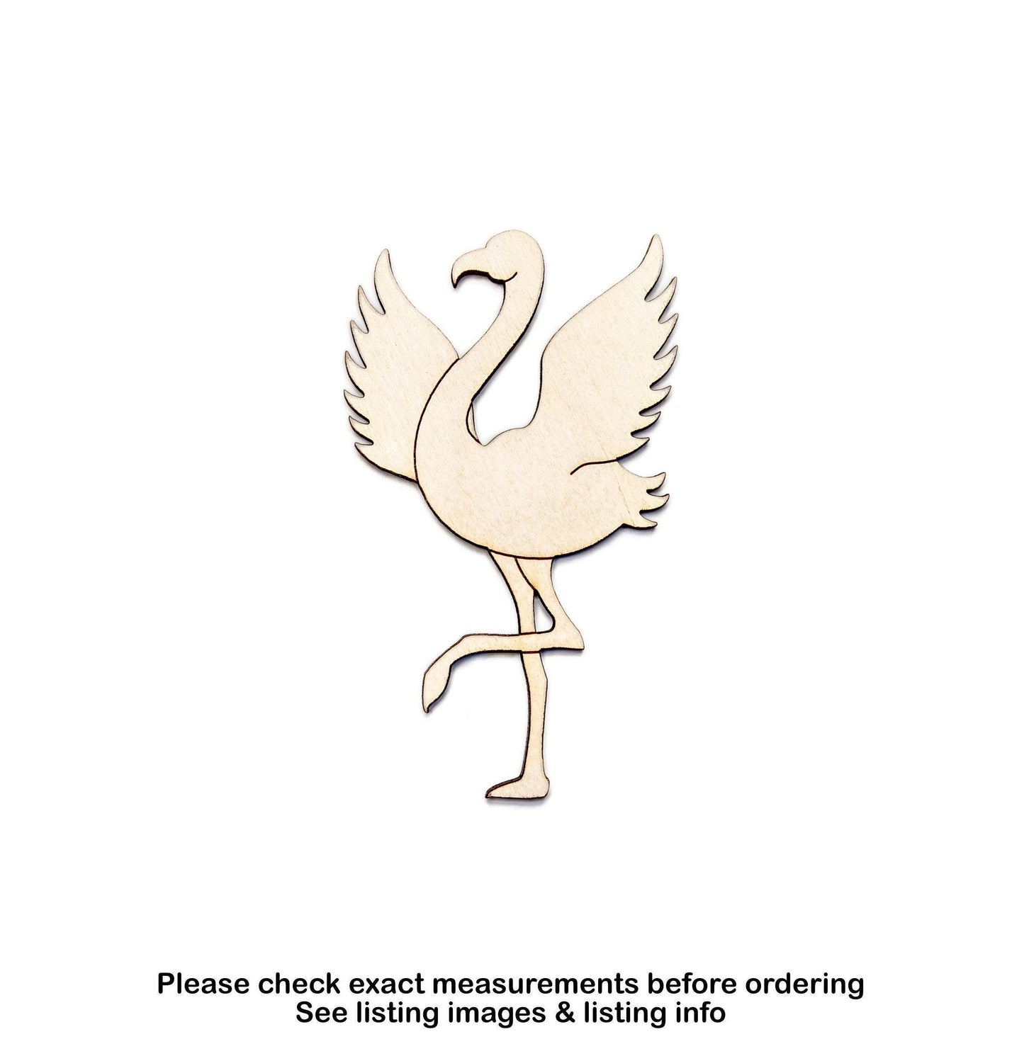 Dancing Flamingo Wood Cutout - Laser Cut Unfinished Craft Shape - Multiple Sizes