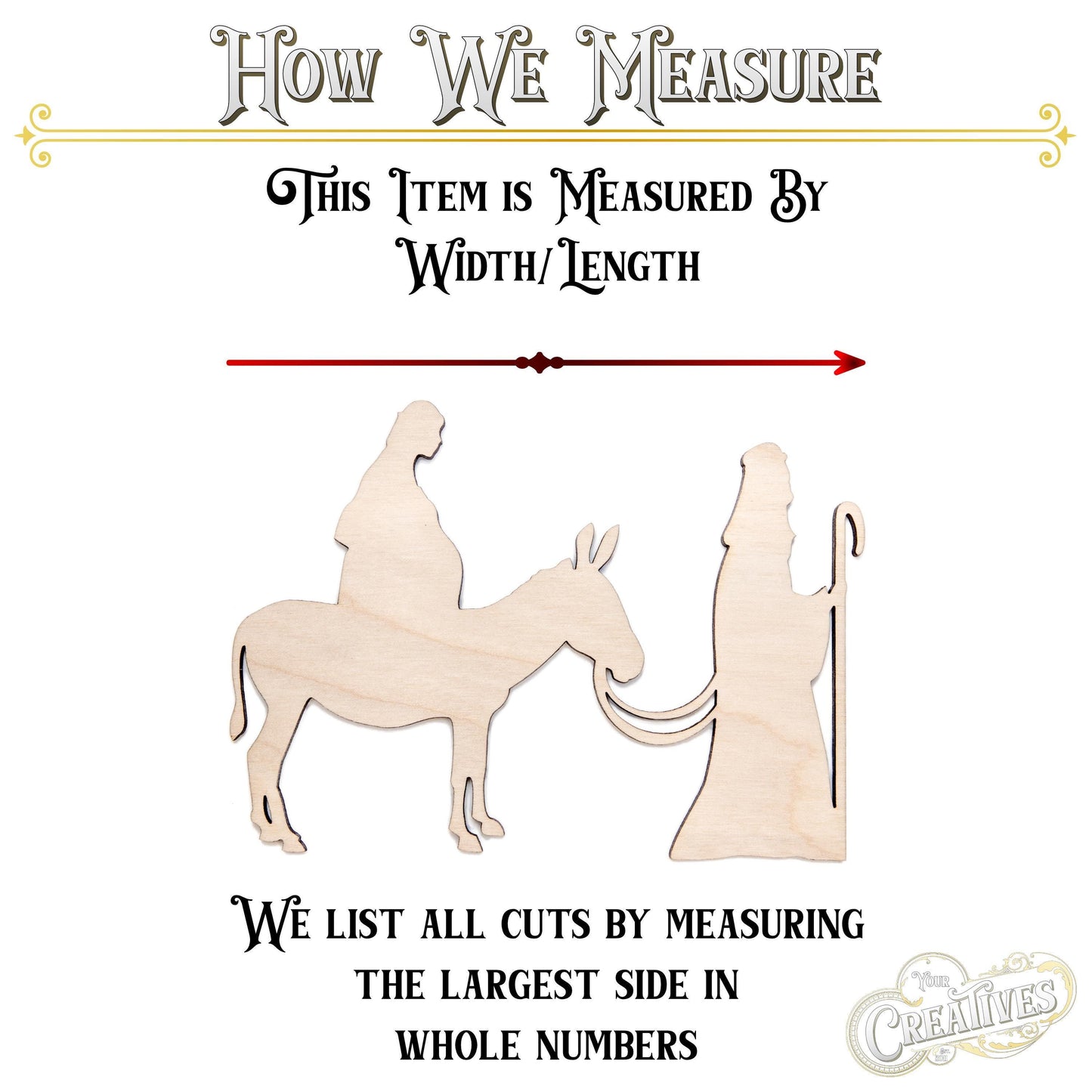 Joseph Leading Mary Blank Wood Cutout - Laser Cut Unfinished Craft Shape - Multiple Sizes