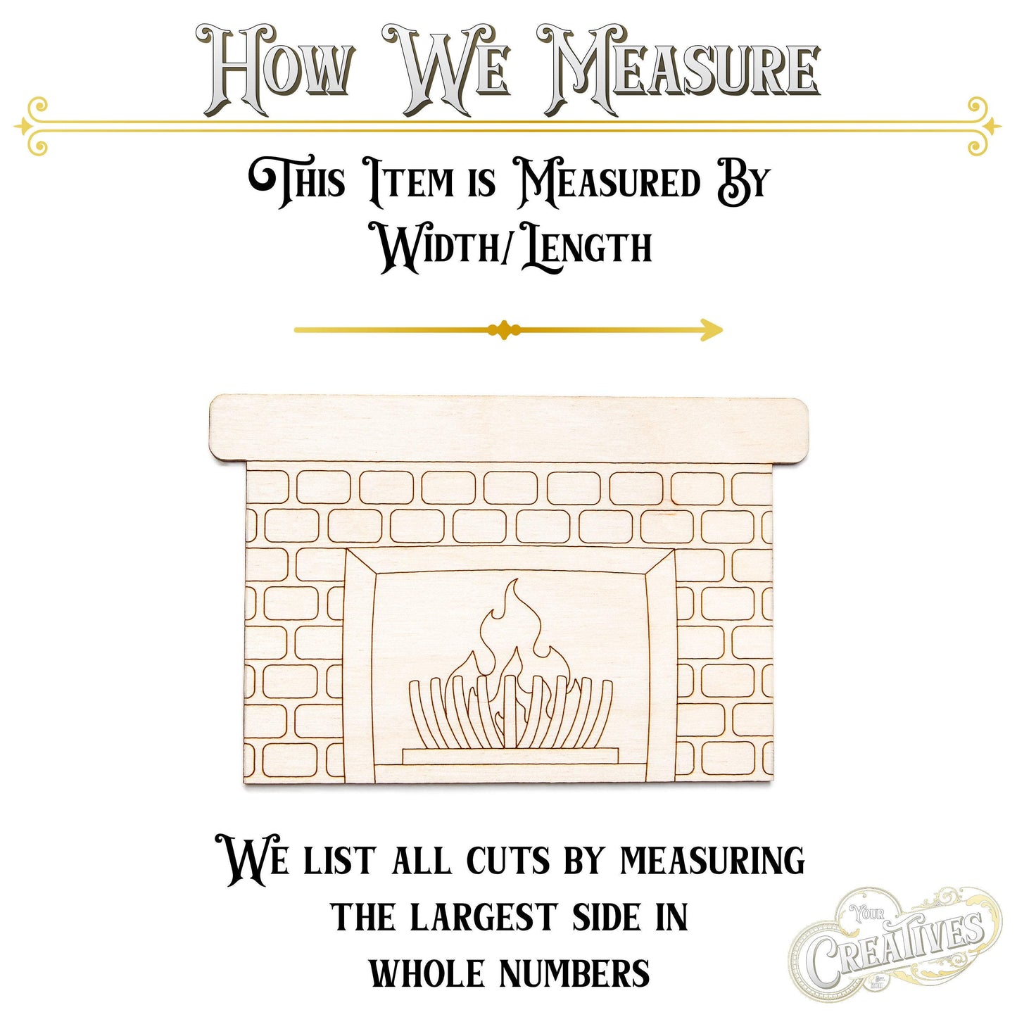 Fireplace Wood Cutout - Laser Cut Unfinished Craft Shape - Multiple Sizes