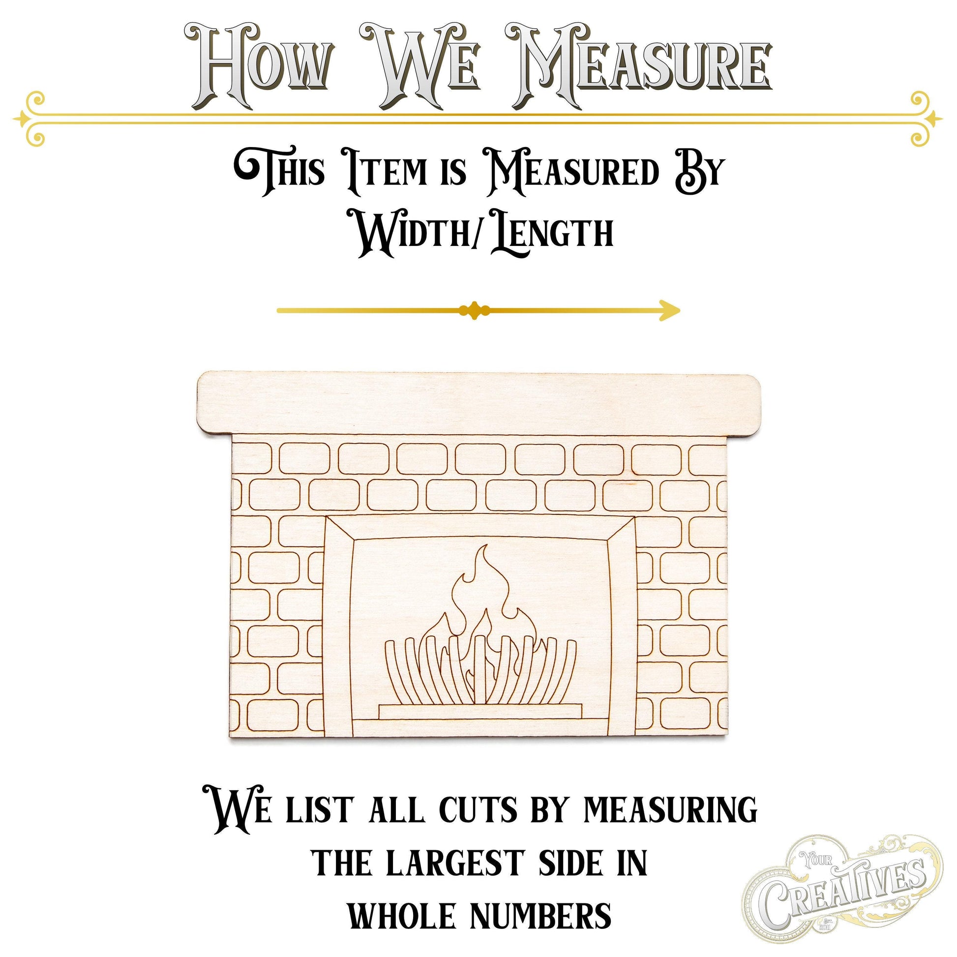 Fireplace Wood Cutout - Laser Cut Unfinished Craft Shape - Multiple Sizes