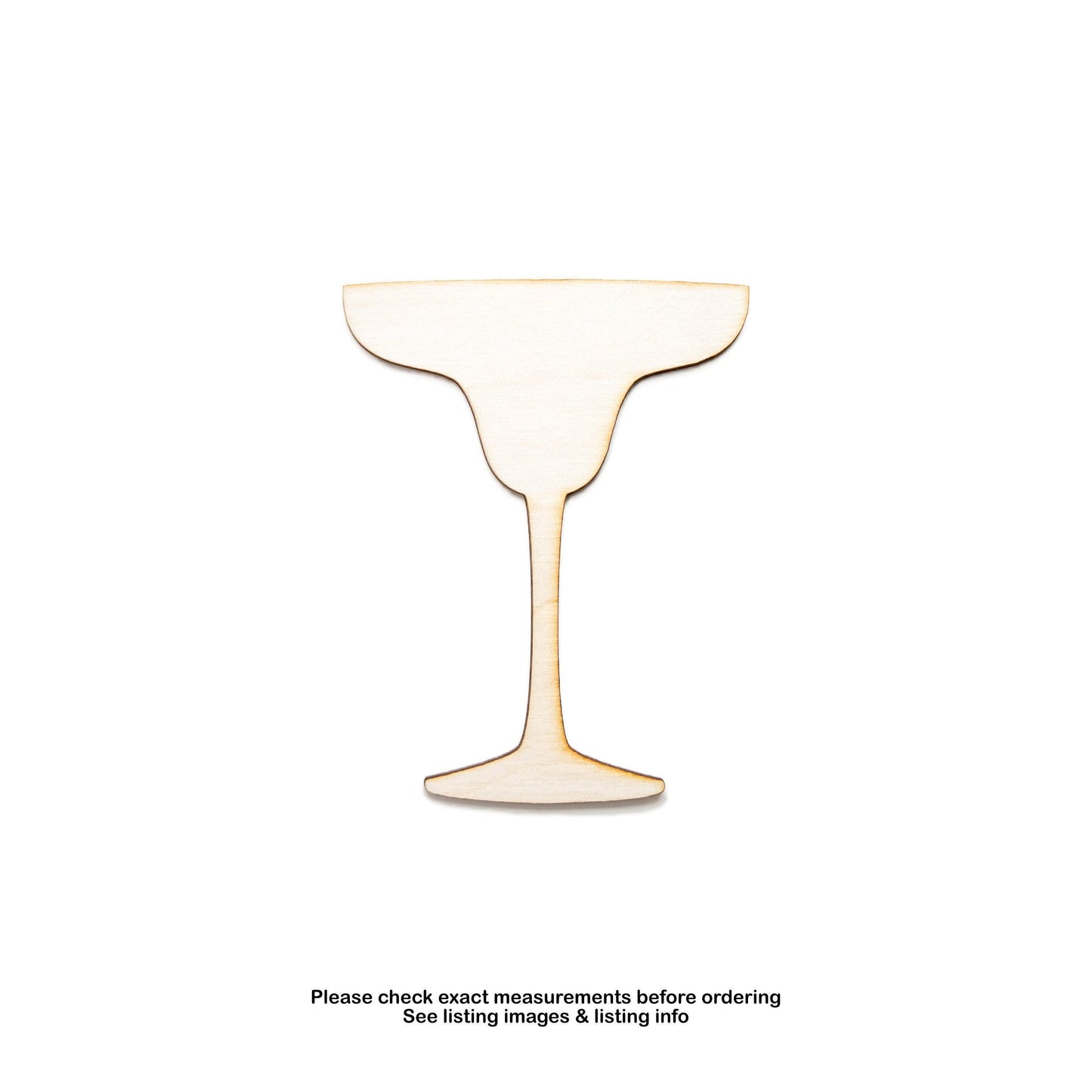Margarita Glass Blank Wood Cutout - Laser Cut Unfinished Craft Shape - Multiple Sizes