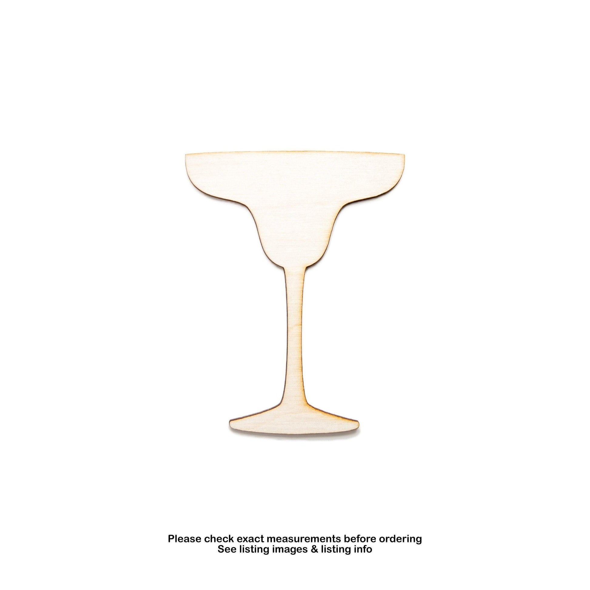 Margarita Glass Blank Wood Cutout - Laser Cut Unfinished Craft Shape - Multiple Sizes