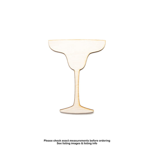 Margarita Glass Blank Wood Cutout - Laser Cut Unfinished Craft Shape - Multiple Sizes