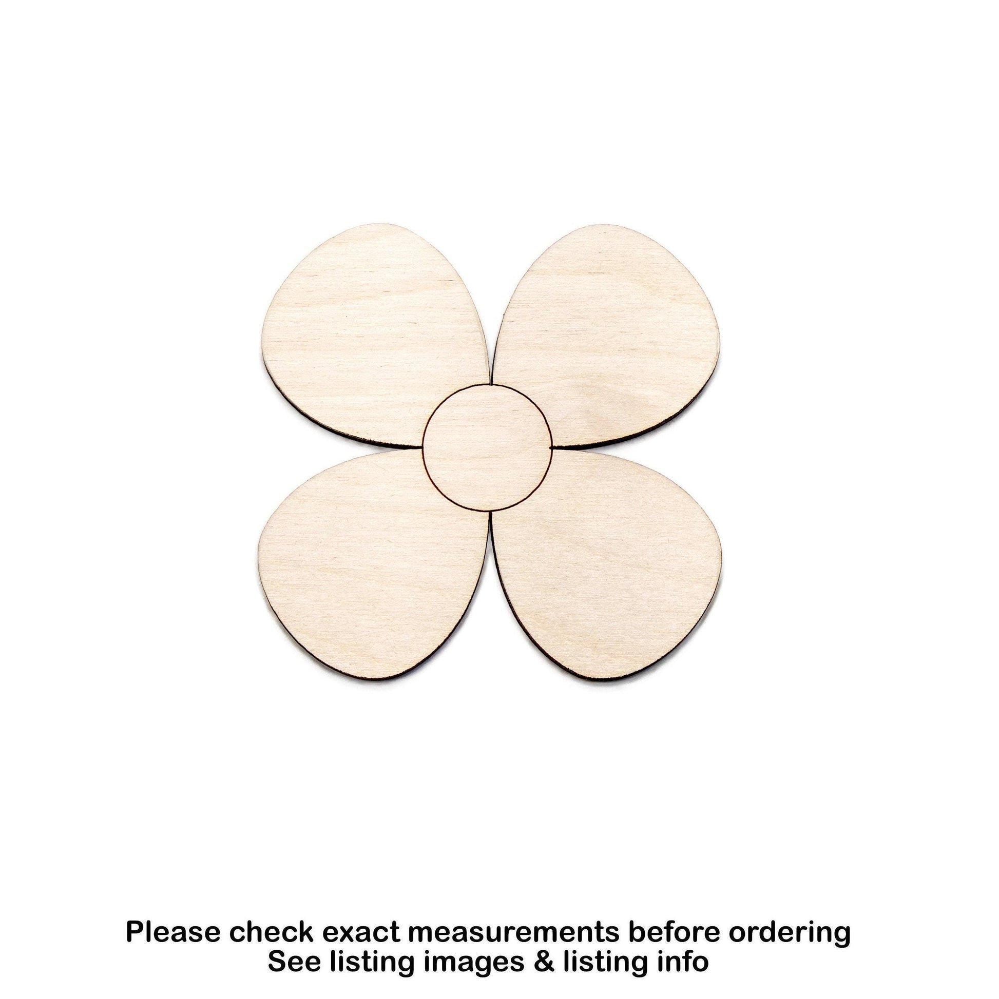 Cute Flower Wood Cutout - Laser Cut Unfinished Craft Shape - Multiple Sizes