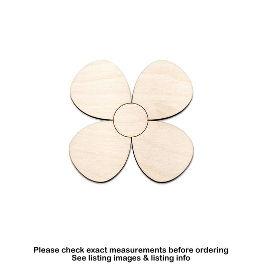 Cute Flower Wood Cutout - Laser Cut Unfinished Craft Shape - Multiple Sizes