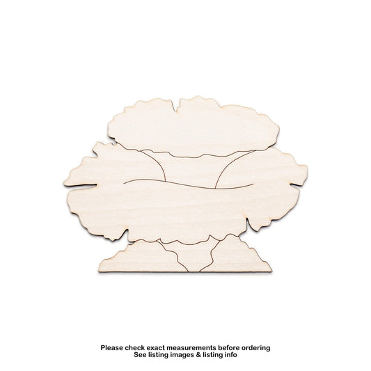 Cabbage Coral Detailed Wood Cutout - Laser Cut Unfinished Craft Shape - Multiple Sizes