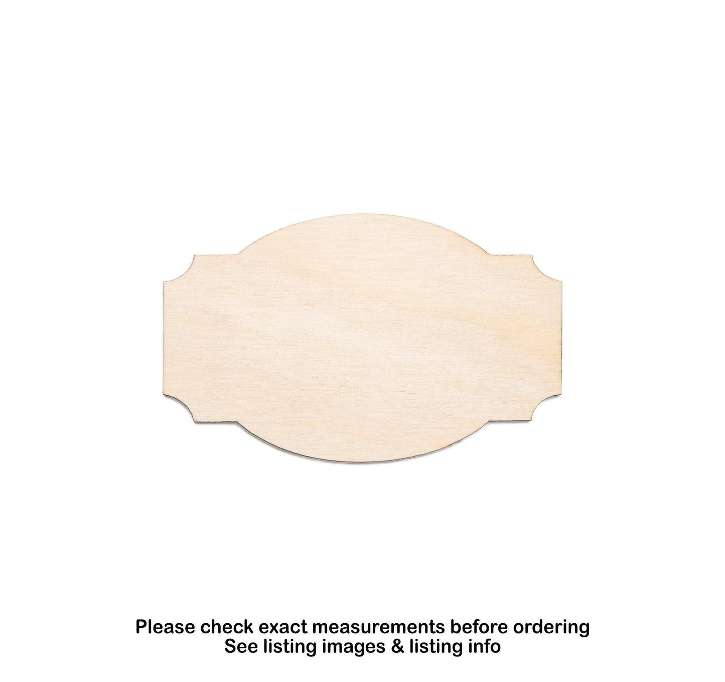 Rectangle Retro Plaque Wood Cutout - Laser Cut Unfinished Craft Shape - Multiple Sizes