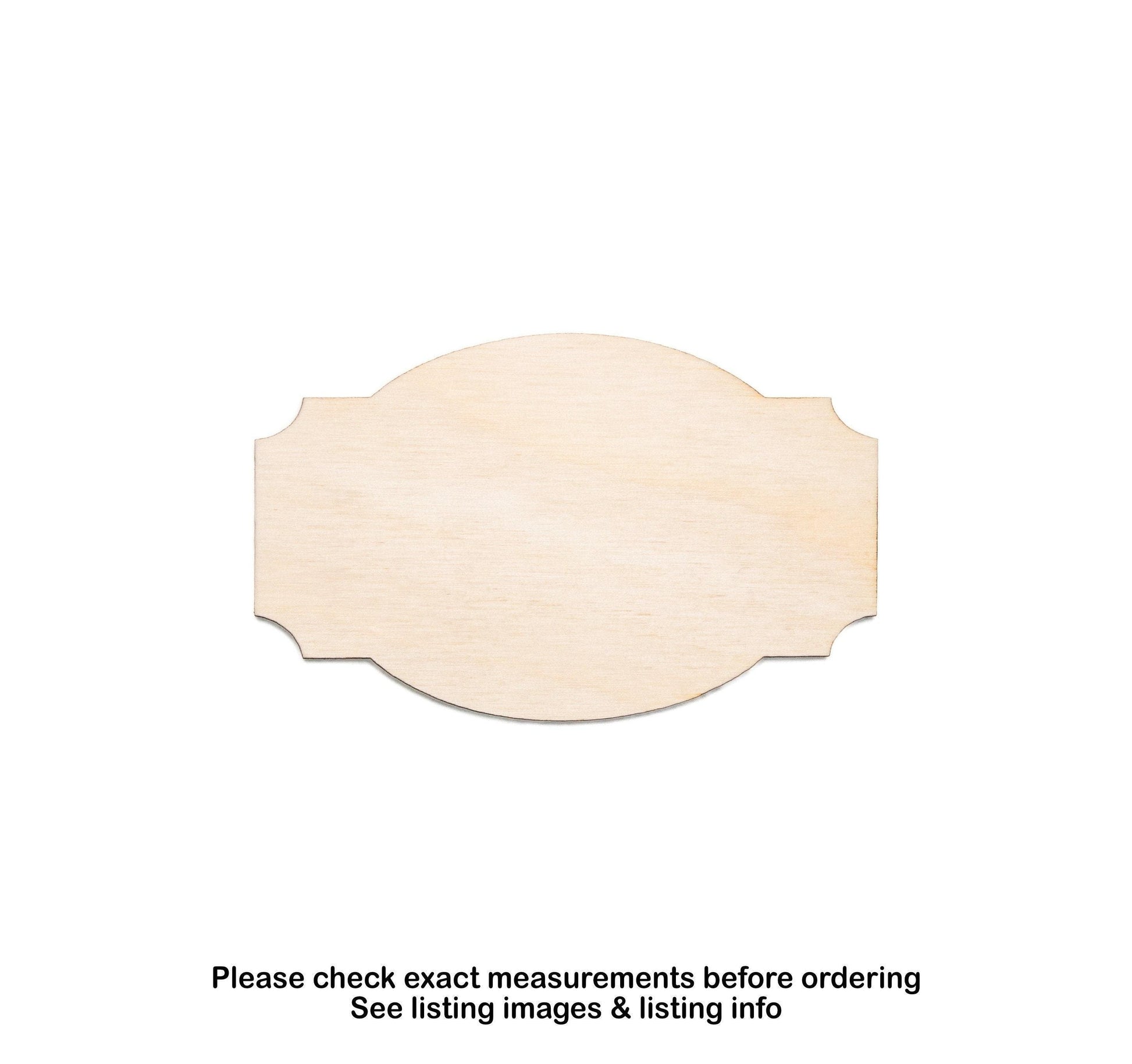 Rectangle Retro Plaque Wood Cutout - Laser Cut Unfinished Craft Shape - Multiple Sizes